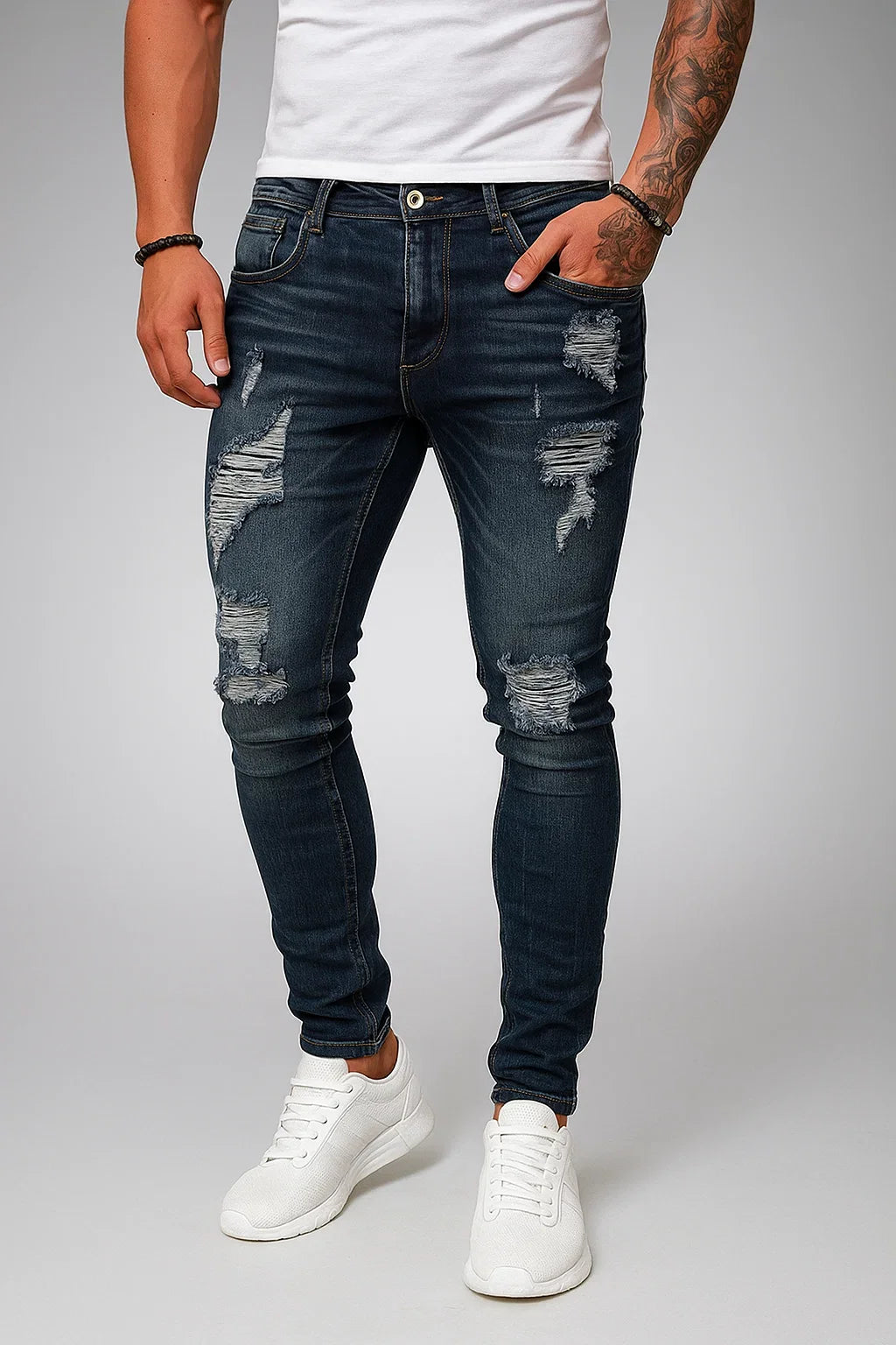 Men's Trendy Denim Ripped Jeans
