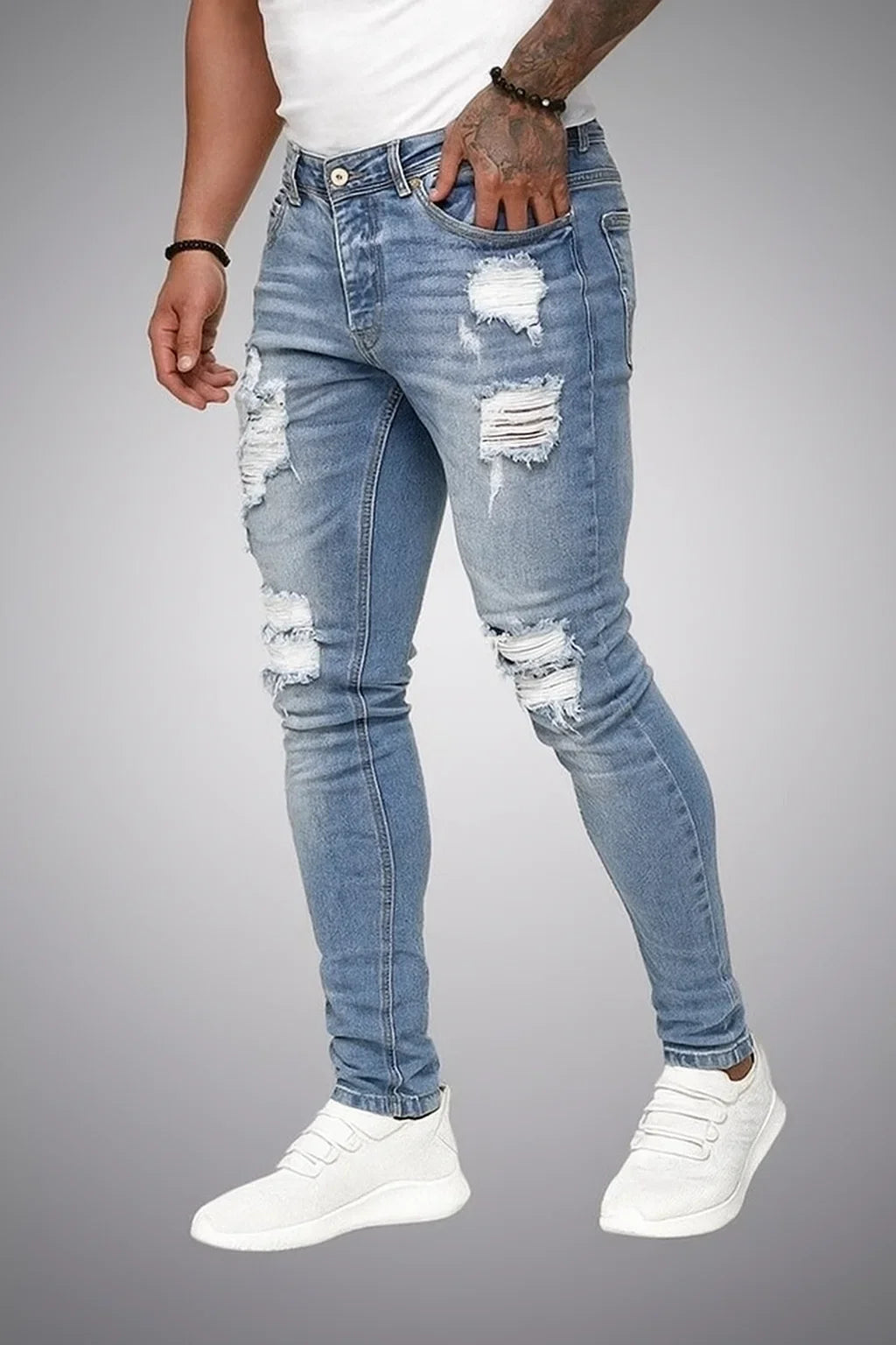 Men's Trendy Denim Ripped Jeans