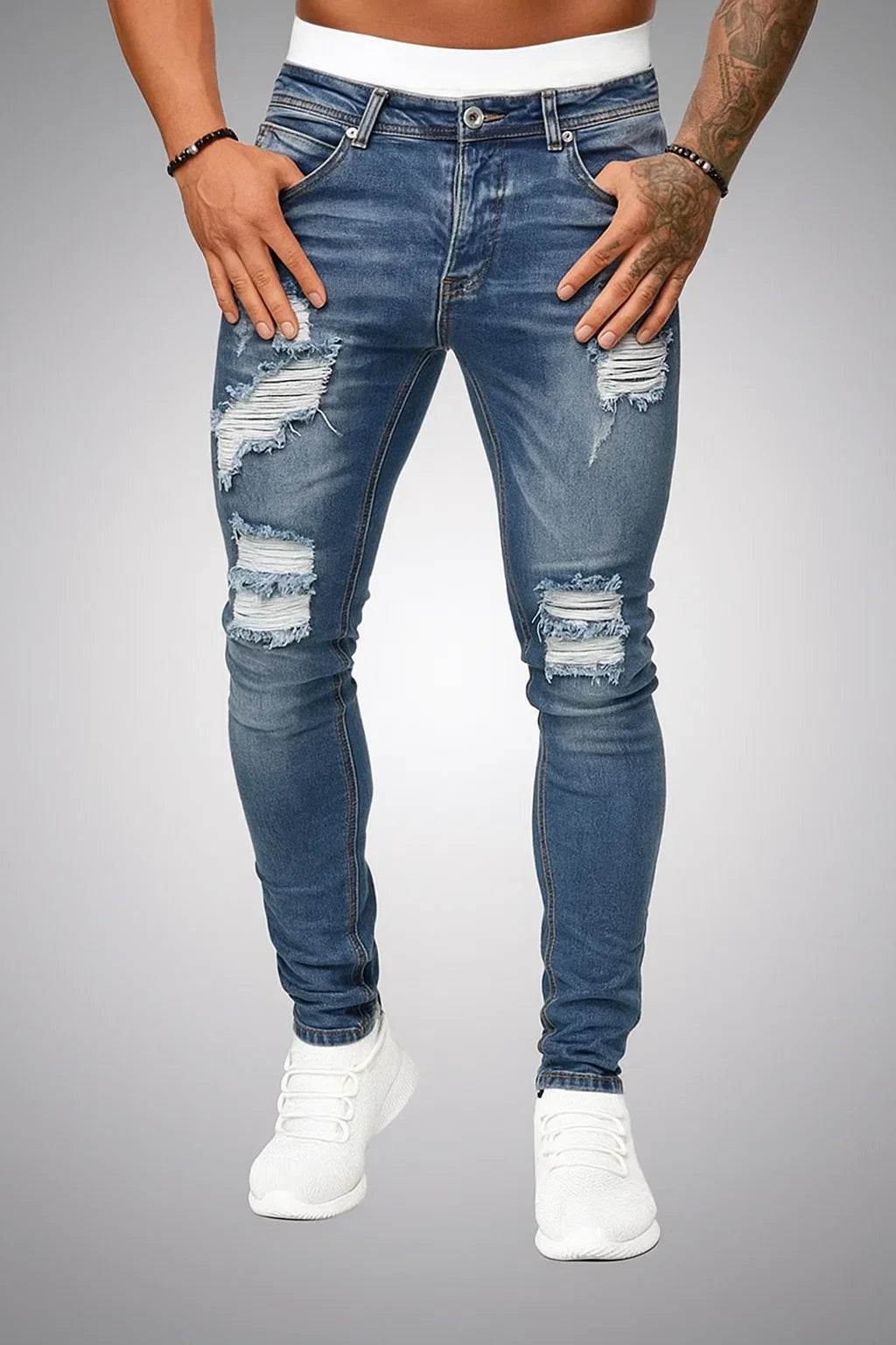 Men's Trendy Denim Ripped Jeans