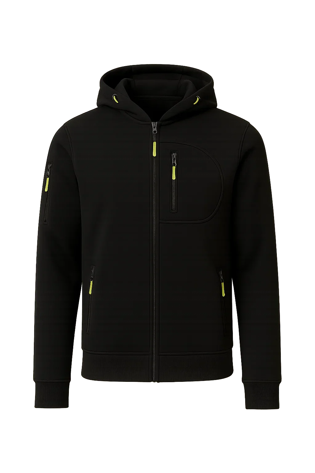 Men's Classic Hoodie with Zipper - Black