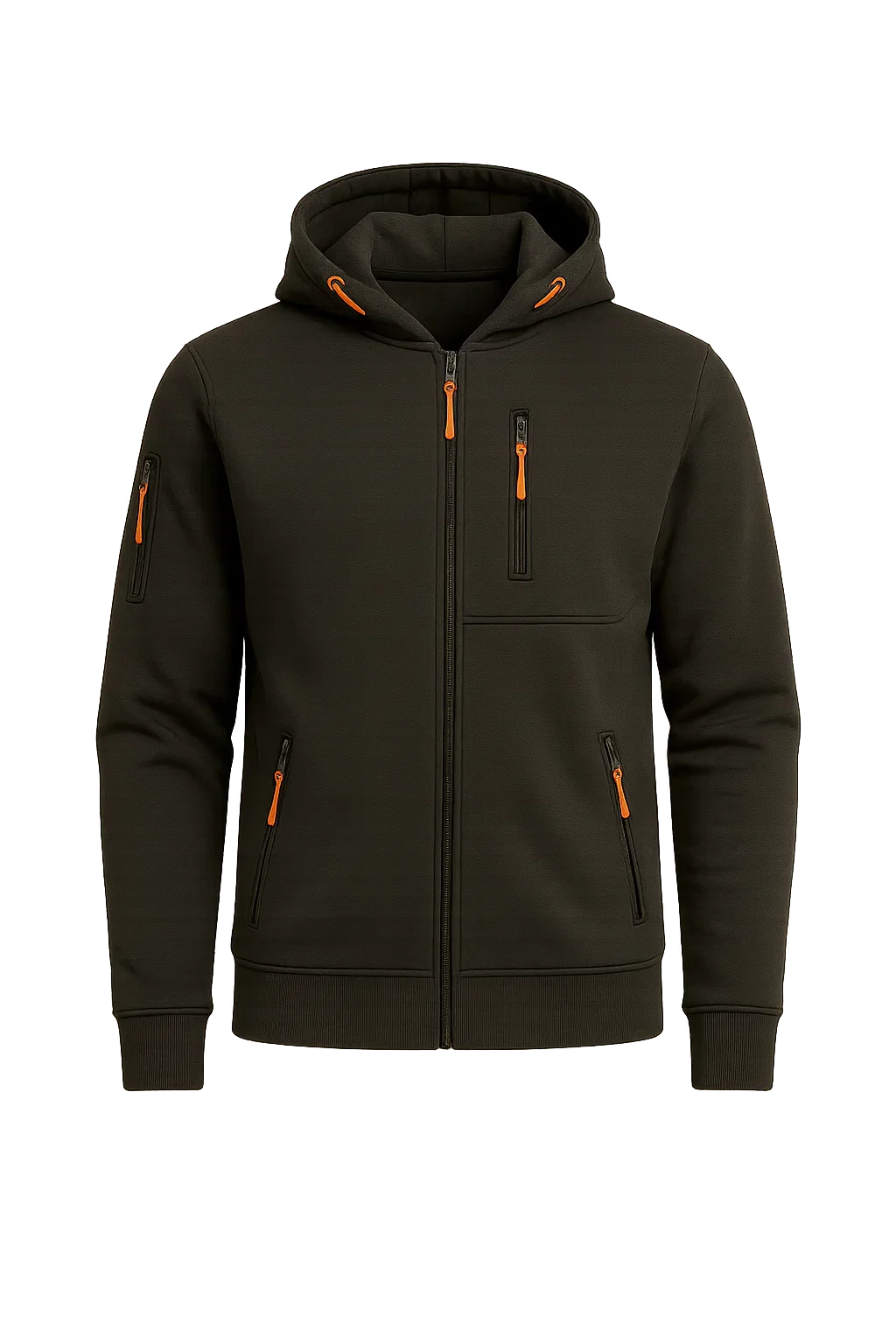 Men's Classic Hoodie with Zipper - Dark Gray