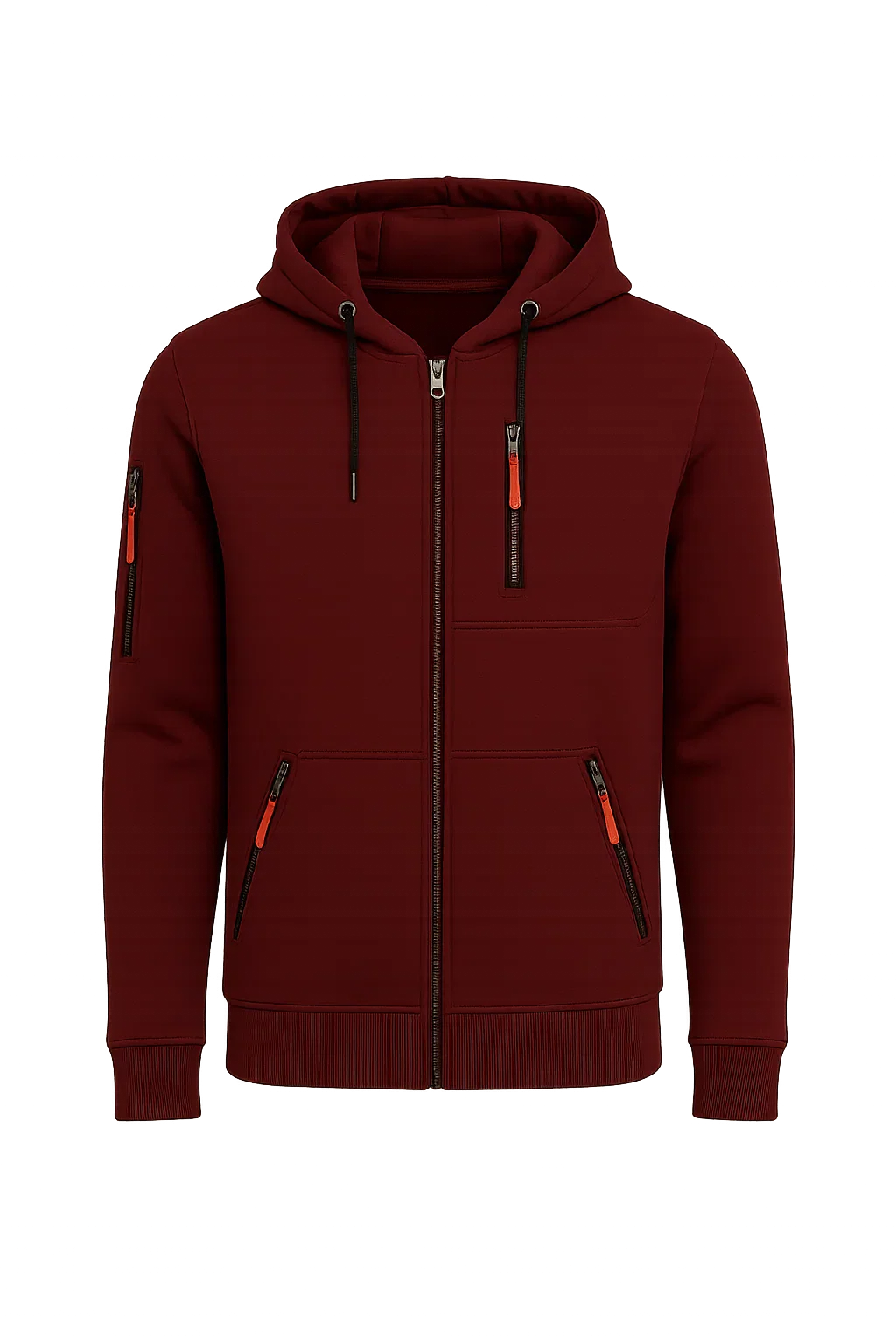 Men's Classic Hoodie with Zipper - Red