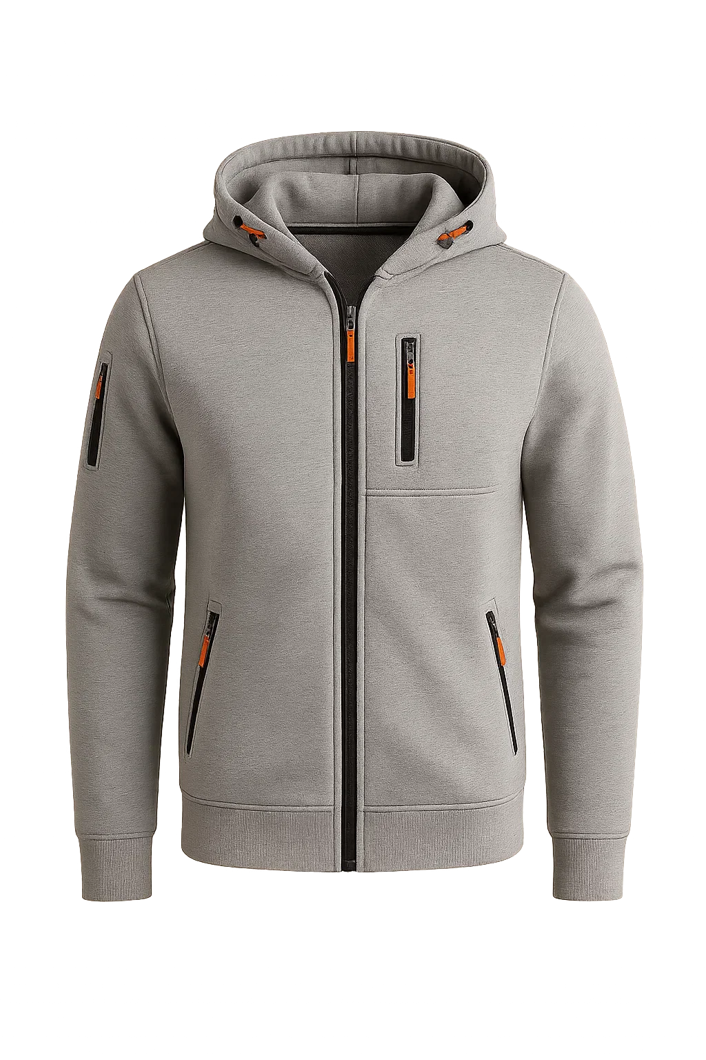 Men's Classic Hoodie with Zipper - Gray