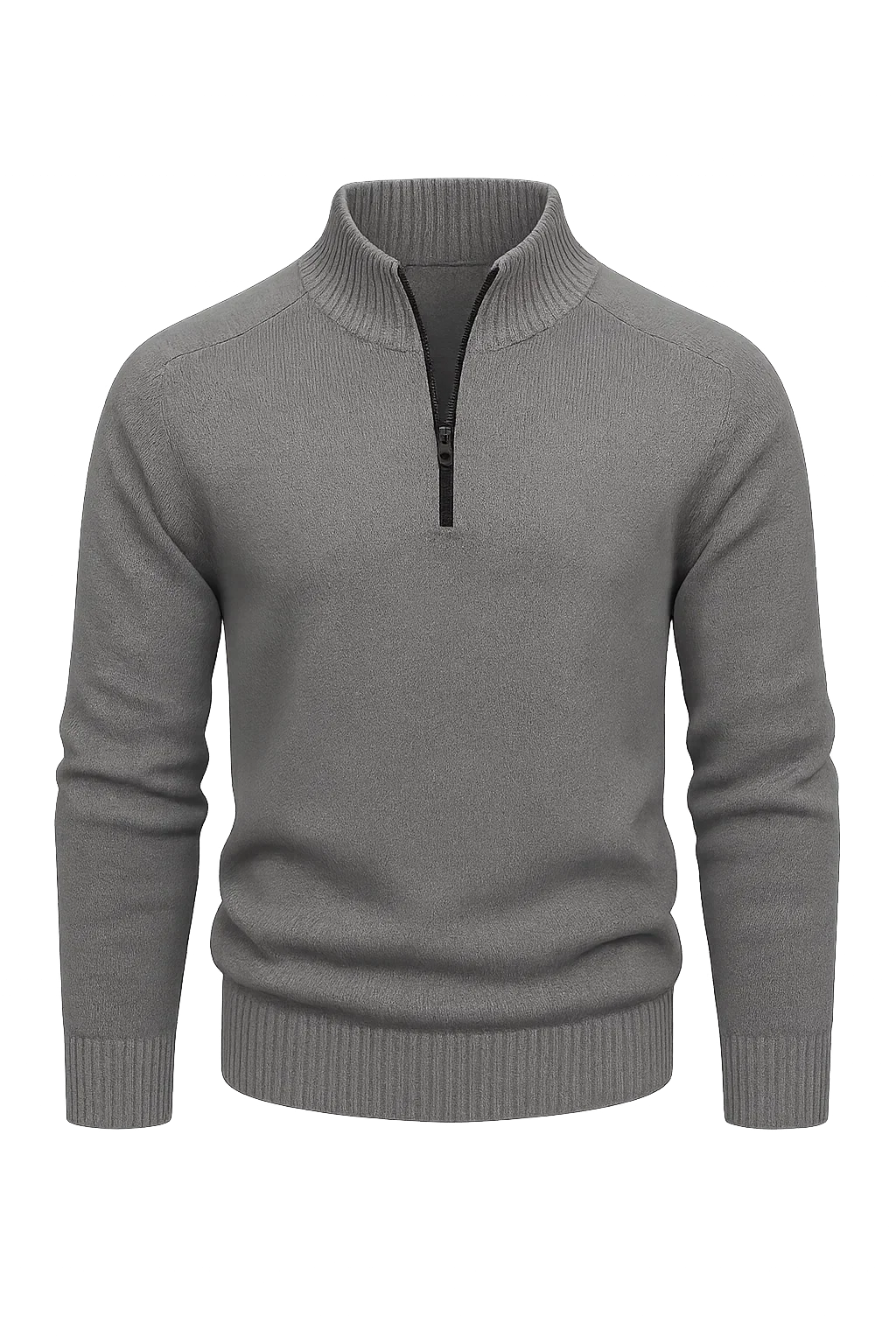 Men's Trendy Smart-Casual Zip-up Sweater - Dark Gray