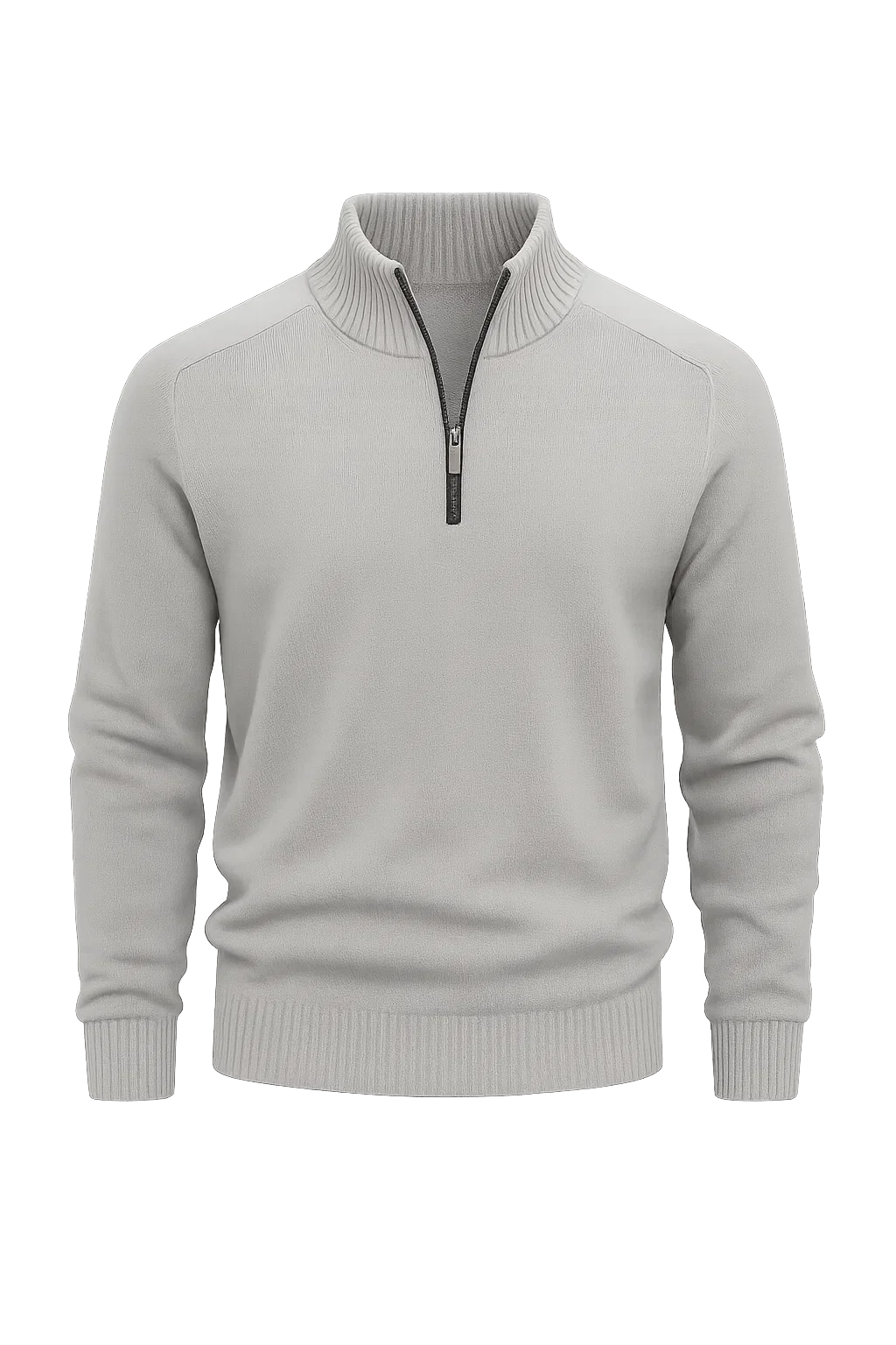 Men's Trendy Smart-Casual Zip-up Sweater - Light Gray