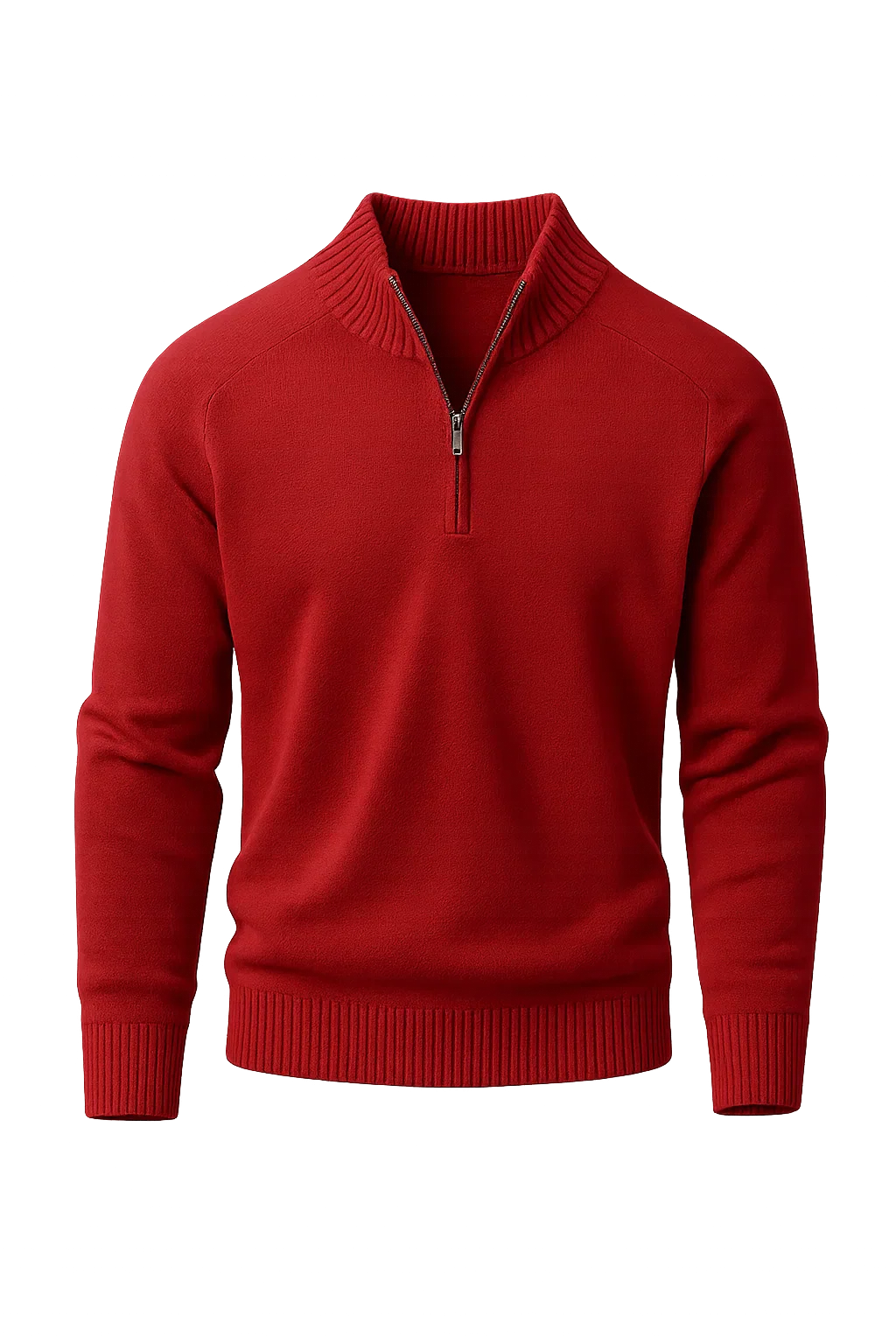 Men's Trendy Smart-Casual Zip-up Sweater - Red