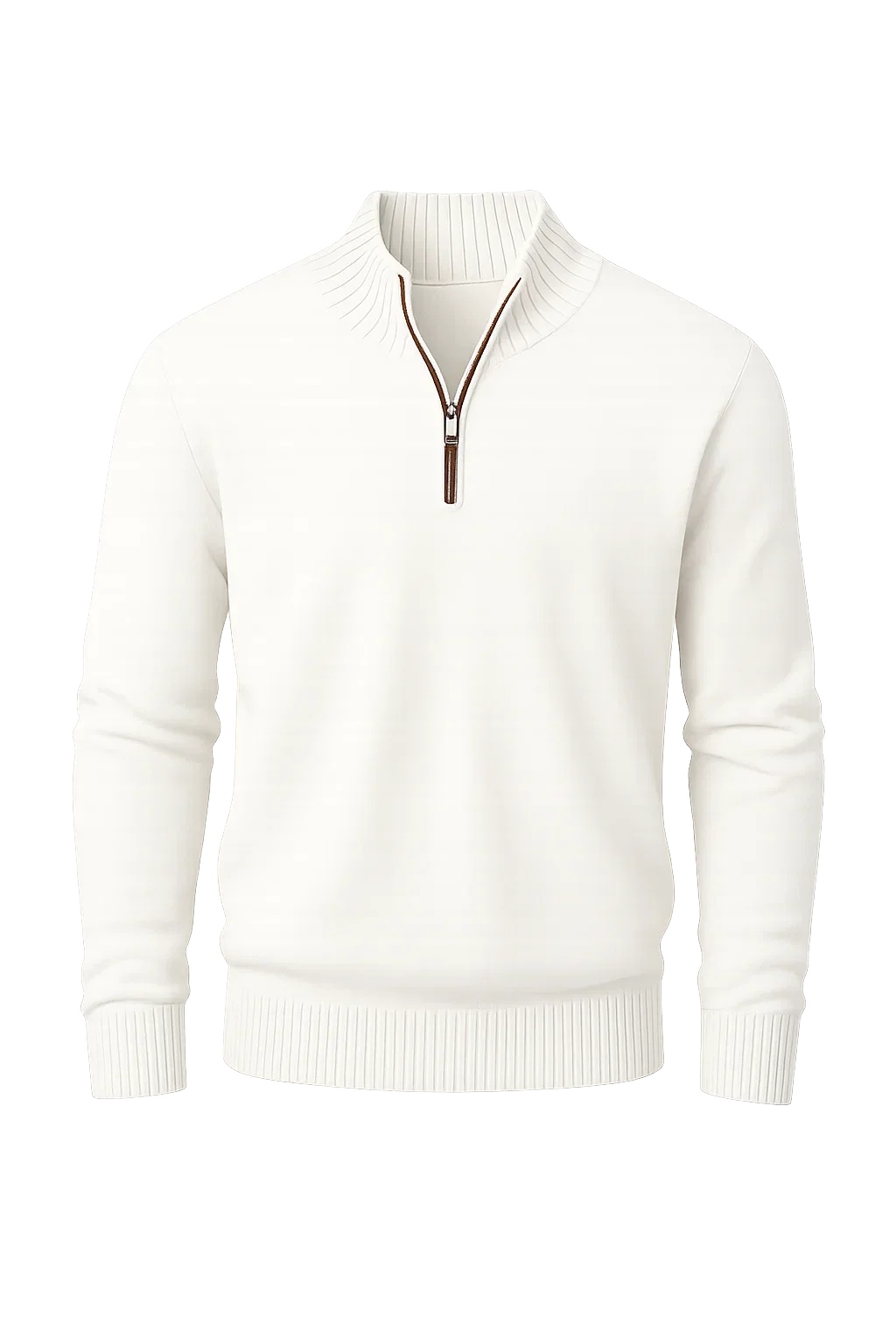 Men's Trendy Smart-Casual Zip-up Sweater - White