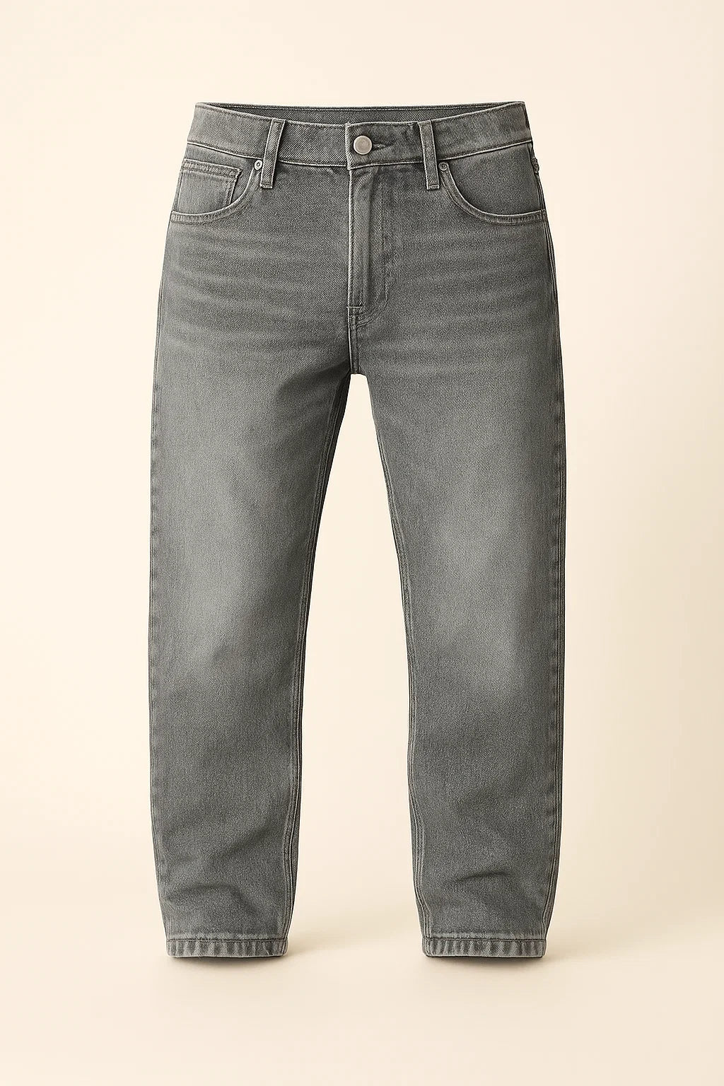 Men's Classic Straight Fit Washed Denim Pants