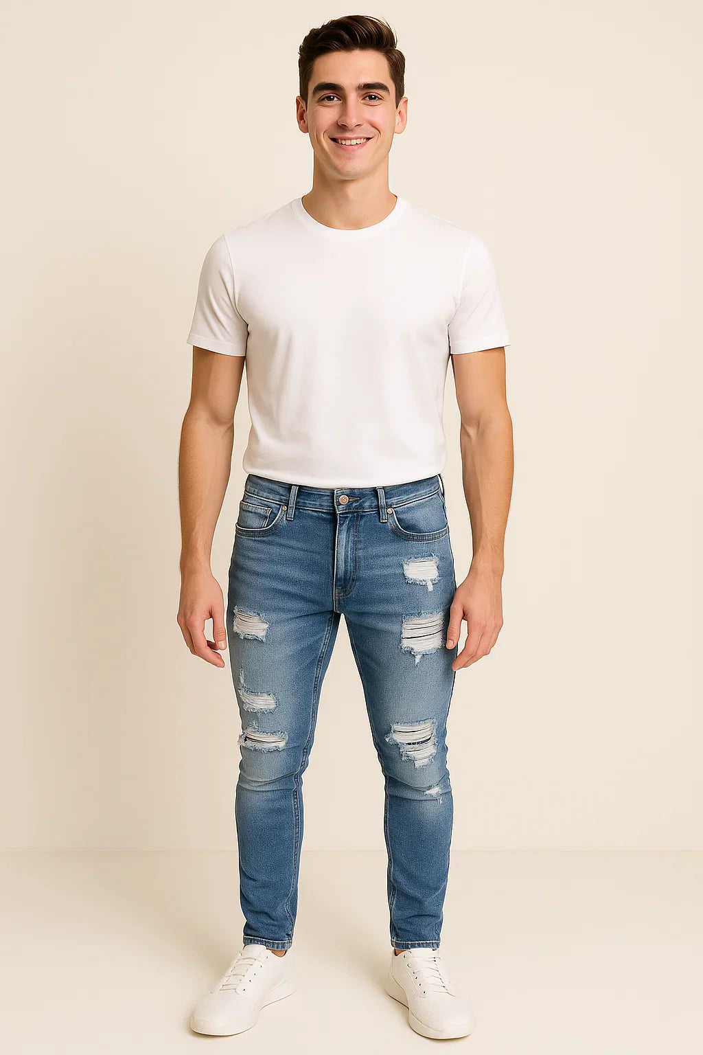 Men's Trendy Denim Ripped Jeans