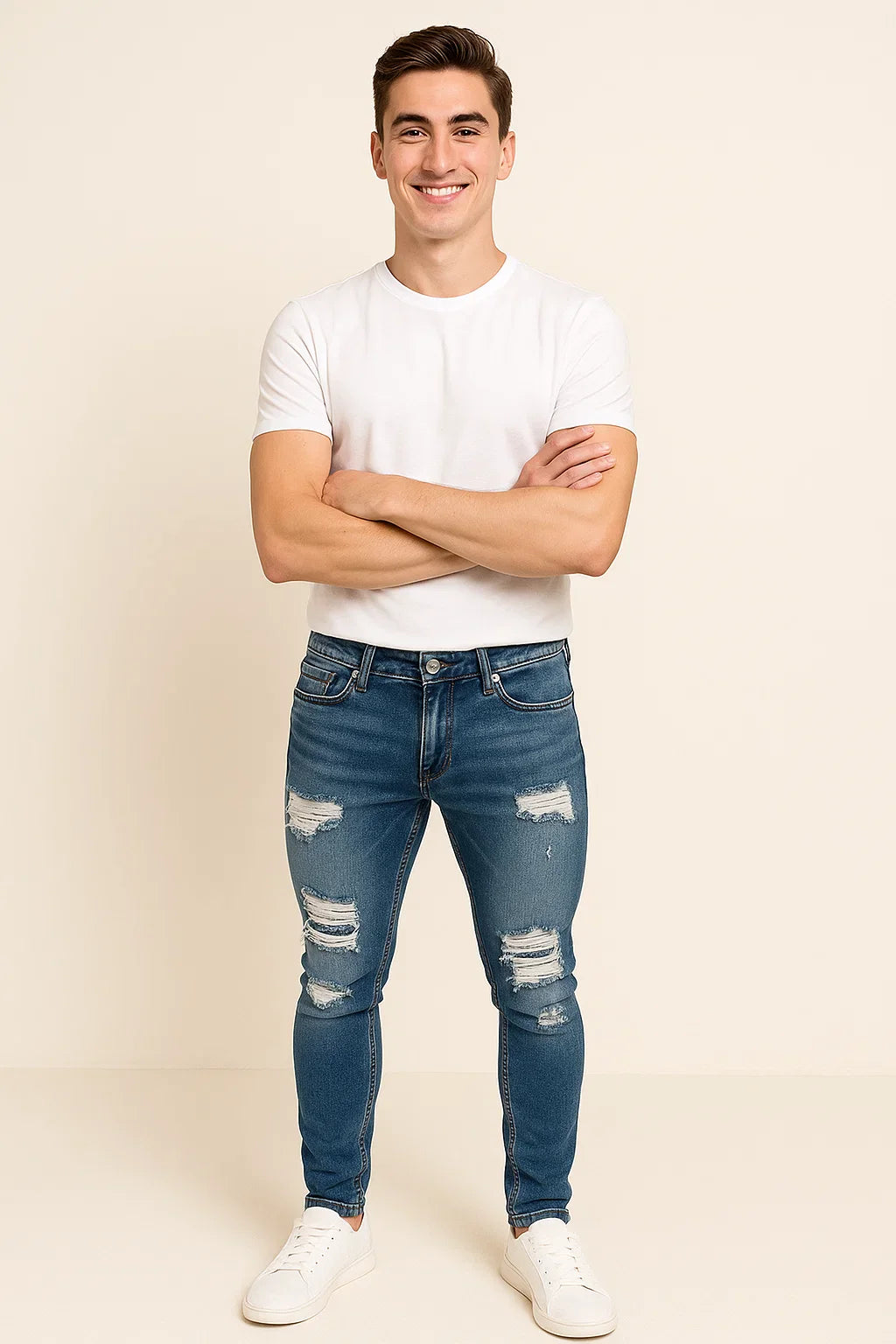 Men's Trendy Denim Ripped Jeans