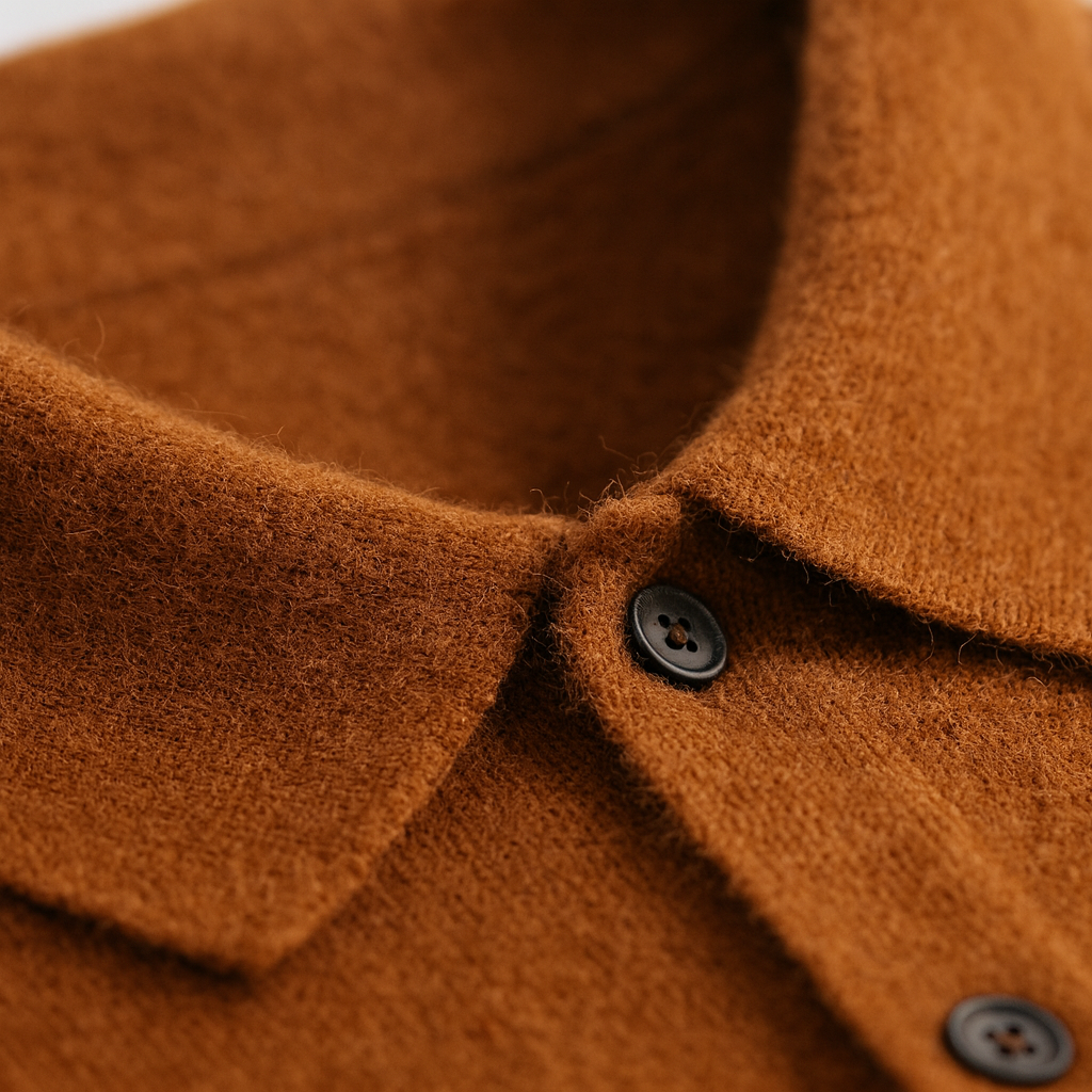 Men’s Polo Button Cardigan – Soft Textured Finish & Refined Smart-Casual Look