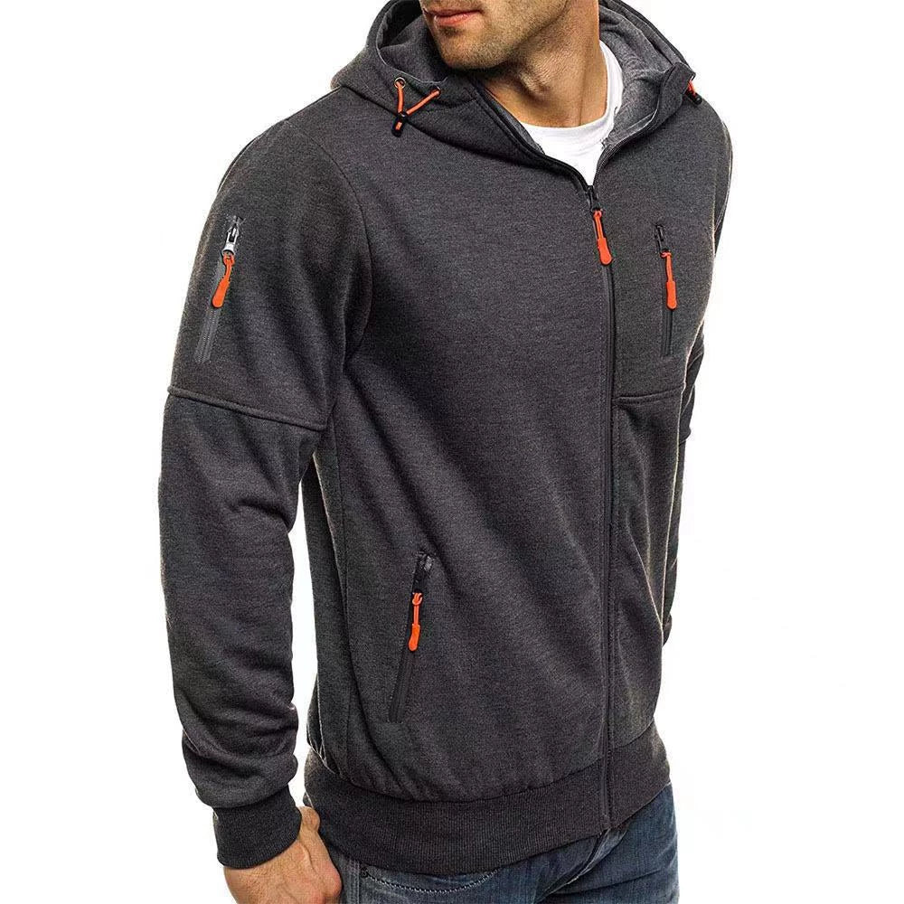 Men's Classic Hoodie with Zipper - Dark Gray
