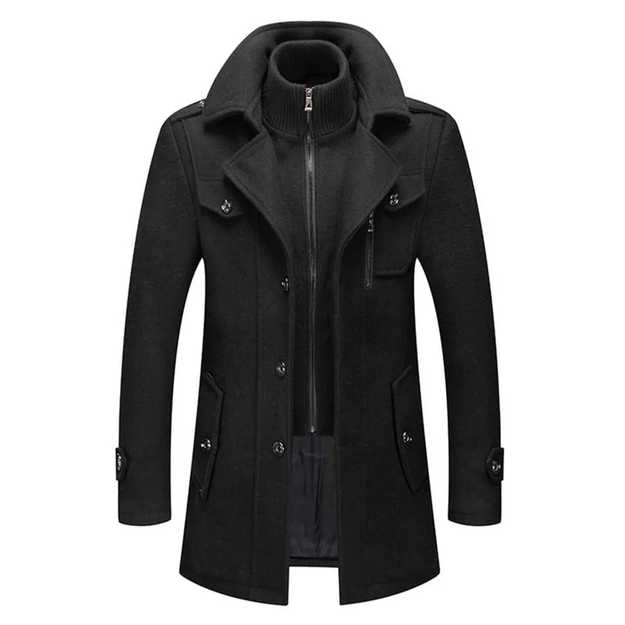 Men's Elegant Two-Pieces Jacket Set - Black