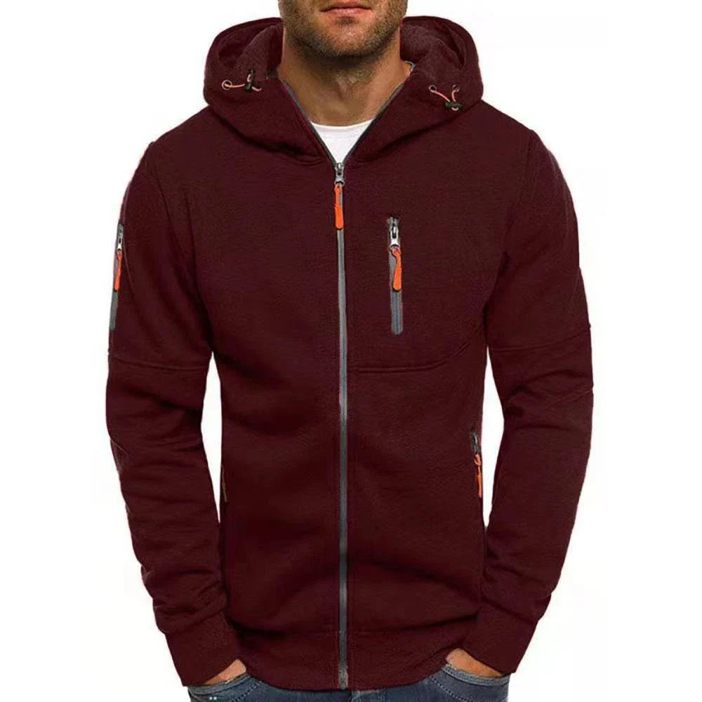 Men's Classic Hoodie with Zipper - Red