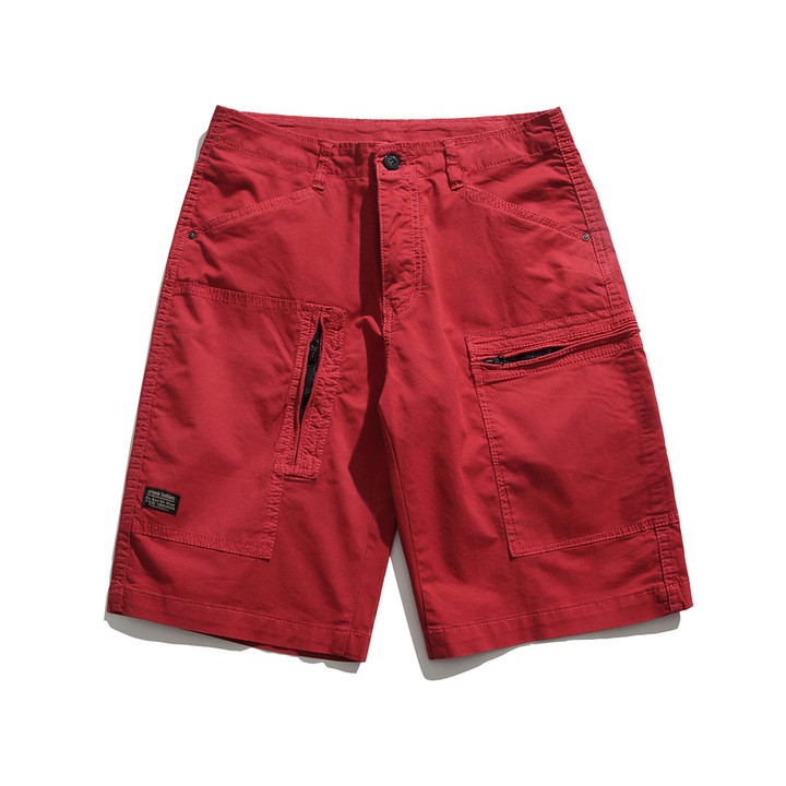 Modern Style Men's Cargo Shorts - Red