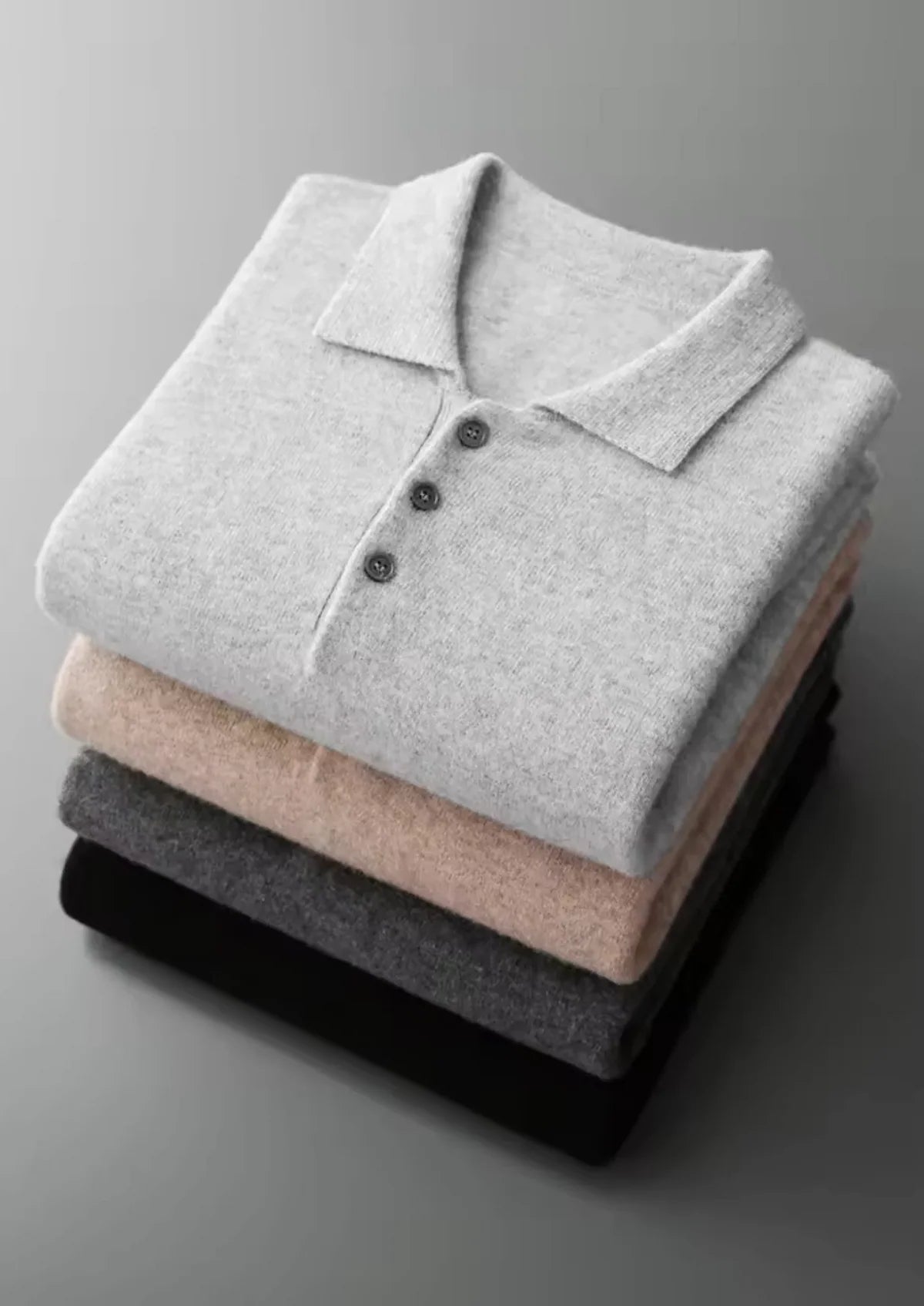 Men’s Elegant Sweater – Button-Up Collar & Minimalist Design