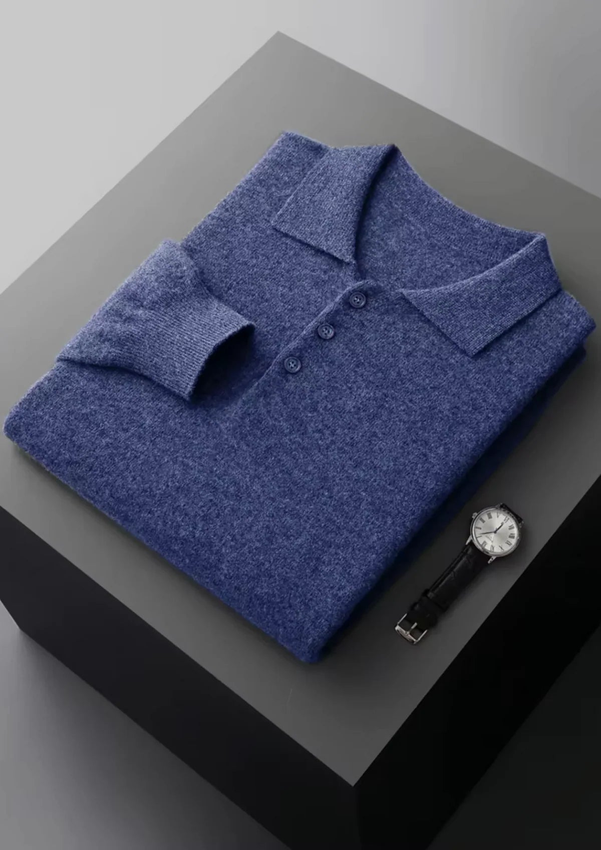 Men’s Elegant Sweater – Button-Up Collar & Minimalist Design