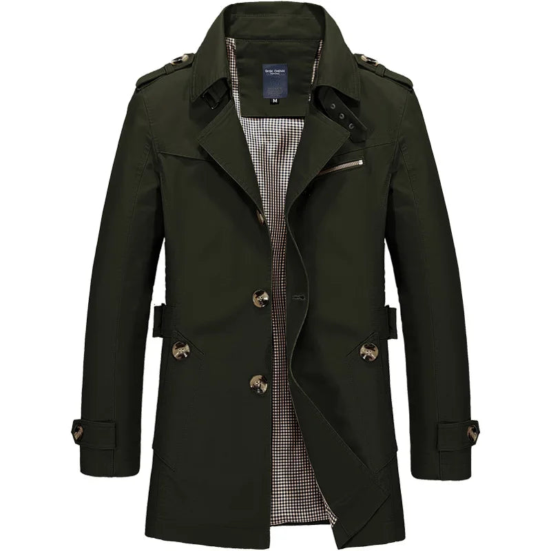 Men's Business Smart-Casual Winter Coat - Dark Green