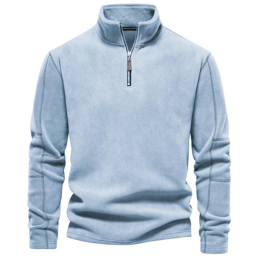 Men's Modern Style Fleece Sweater - Light Blue