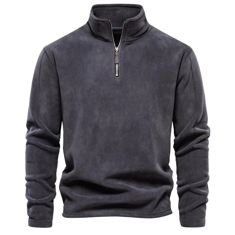 Men's Modern Style Fleece Sweater - Dark Gray