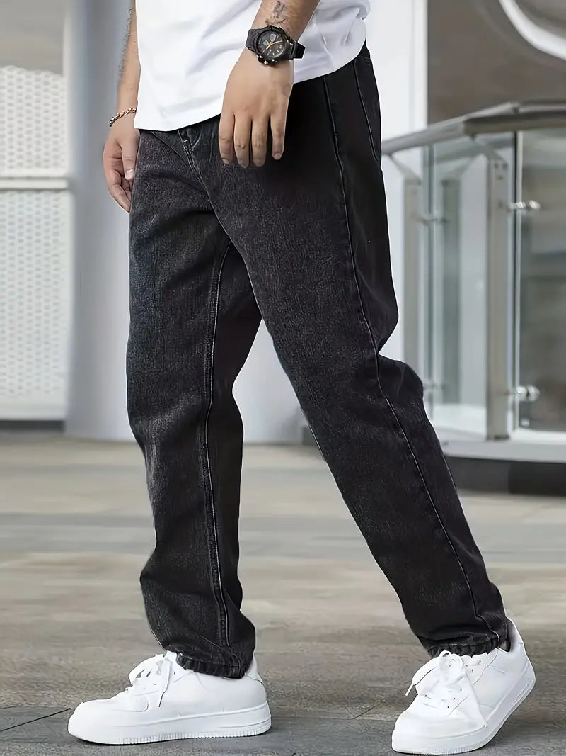 Men's Trendy Vintage Straight Leg Washed Denim Jeans