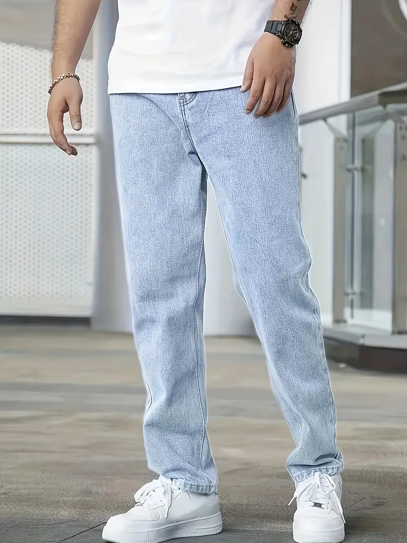 Men's Trendy Vintage Straight Leg Washed Denim Jeans
