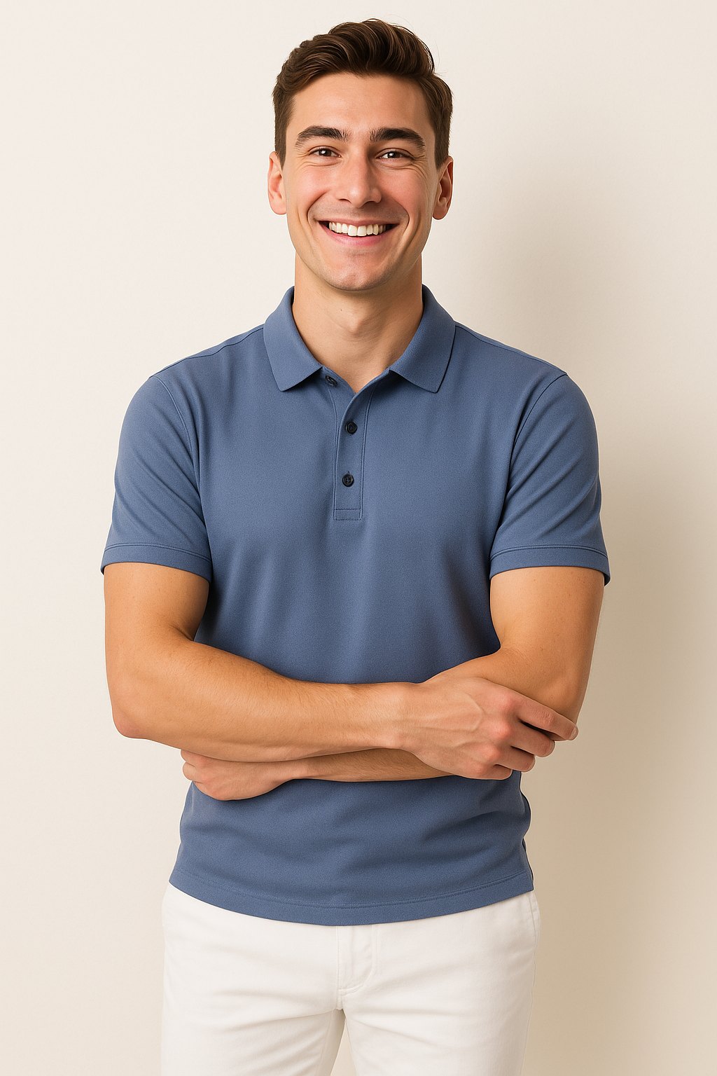 Elegant Casual Men’s Polo - Light Blue