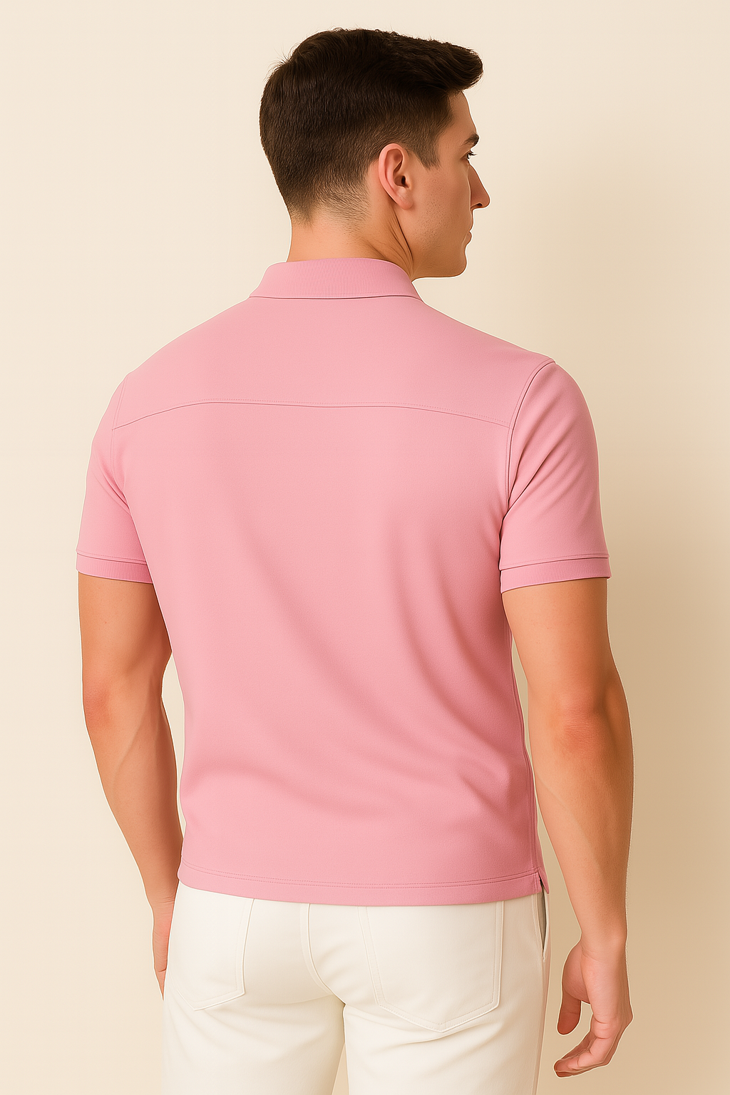 Elegant Casual Men’s Polo - Pink