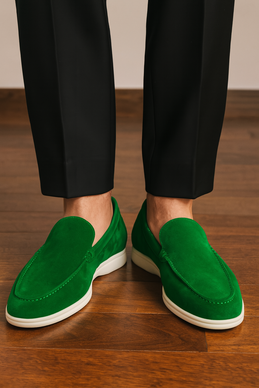 Casual Men’s Slip-on Loafers –  Green