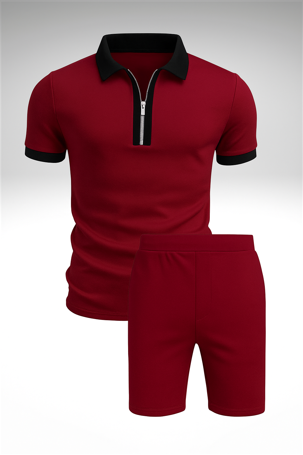 Stylish Men's Set for Summer Burgundy