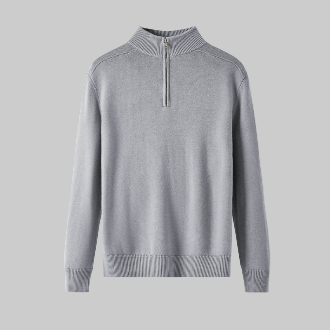 Men’s Minimalistic Sweater – Clean Zip Detail & Modern Everyday Layer