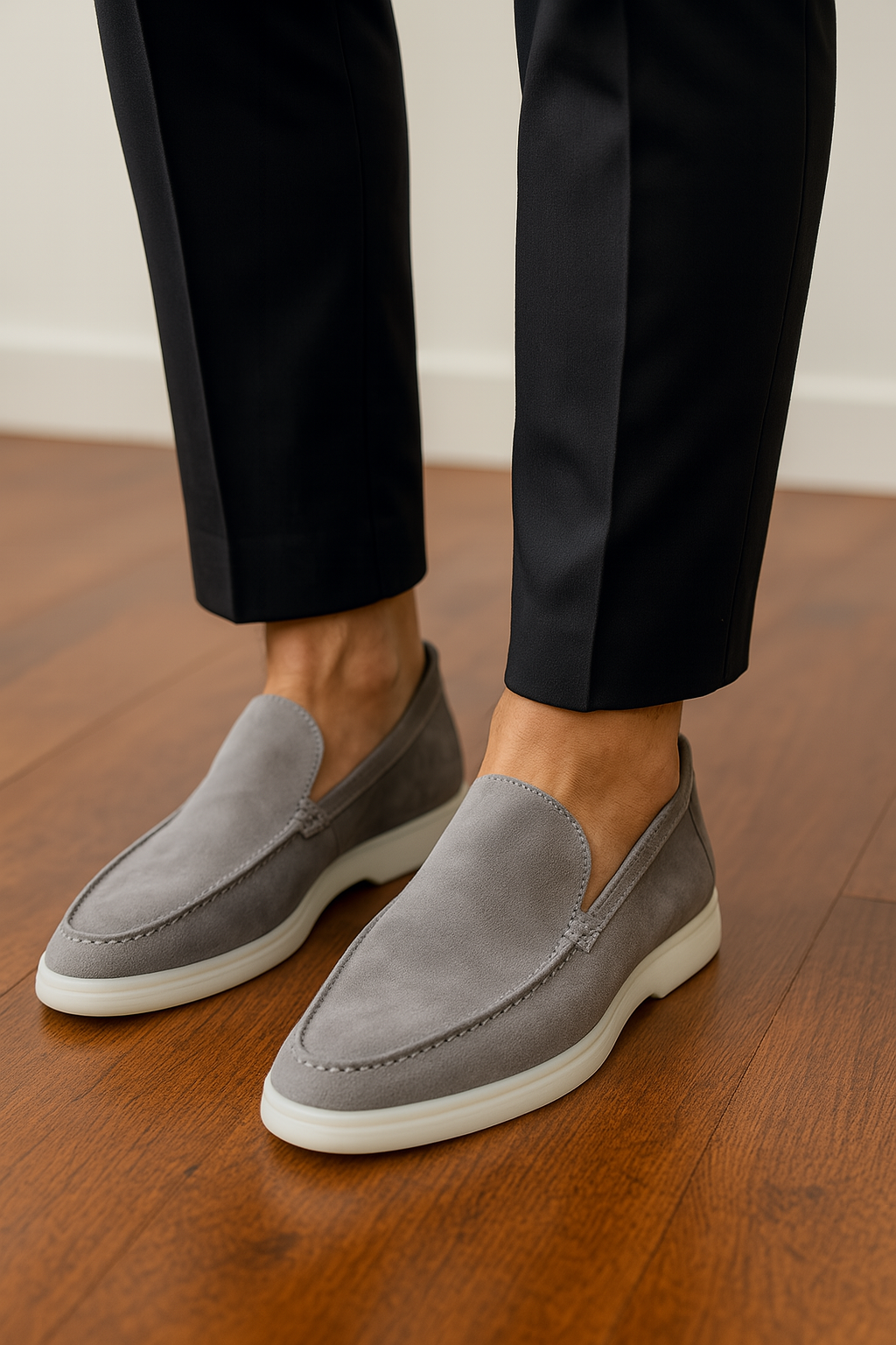 Casual Men’s Slip-on Loafers –  Grey