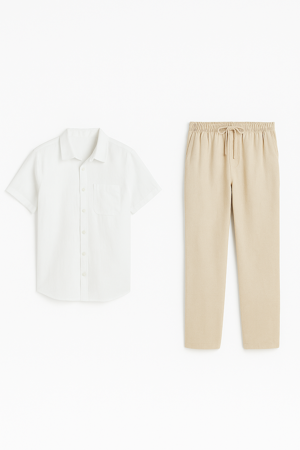 Formal Men's Summer Set White-Beige