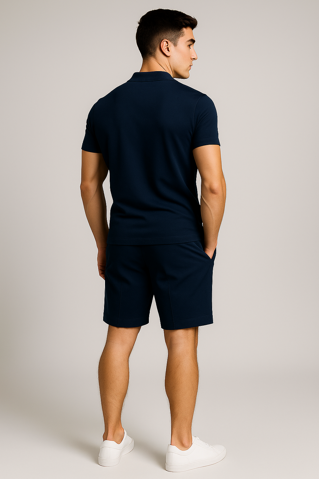 Men’s Polo and Shorts Summer Set Dark Blue
