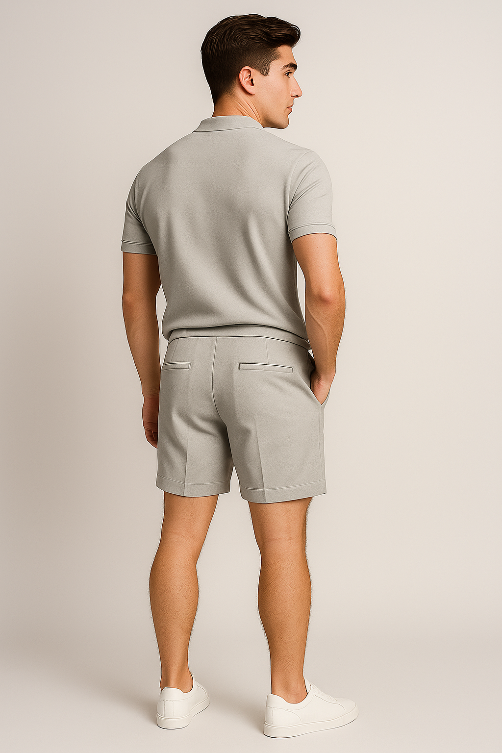Men’s Polo and Shorts Summer Set Gray