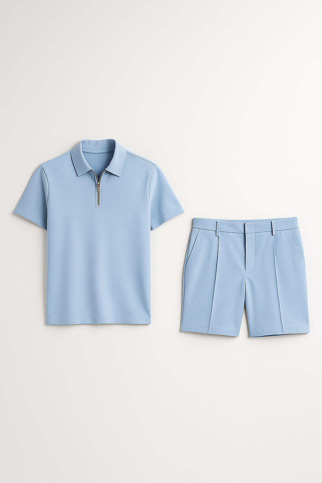 Men’s Polo and Shorts Summer Set Light Blue