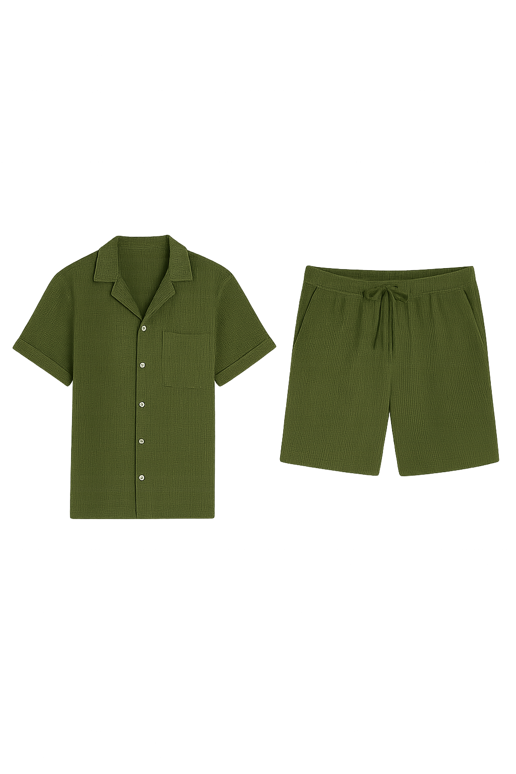 Trendy Men's Corduroy Summer Set – Green