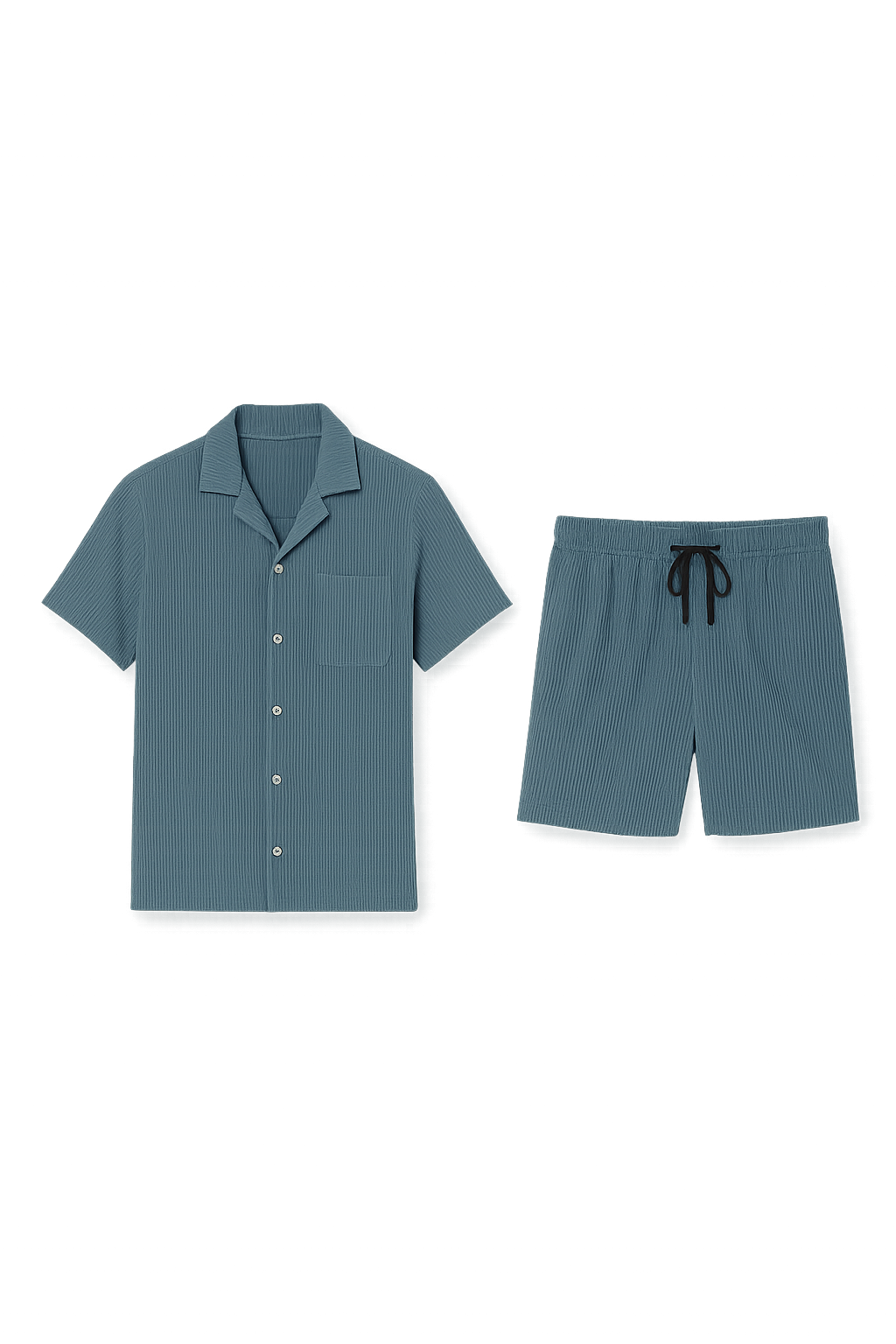 Trendy Men's Corduroy Summer Set – Blue