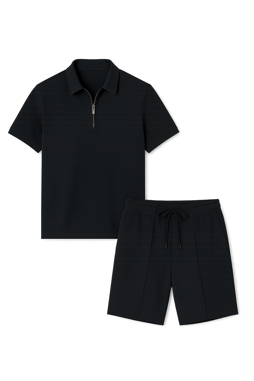 Men’s Polo and Shorts Summer Set Black