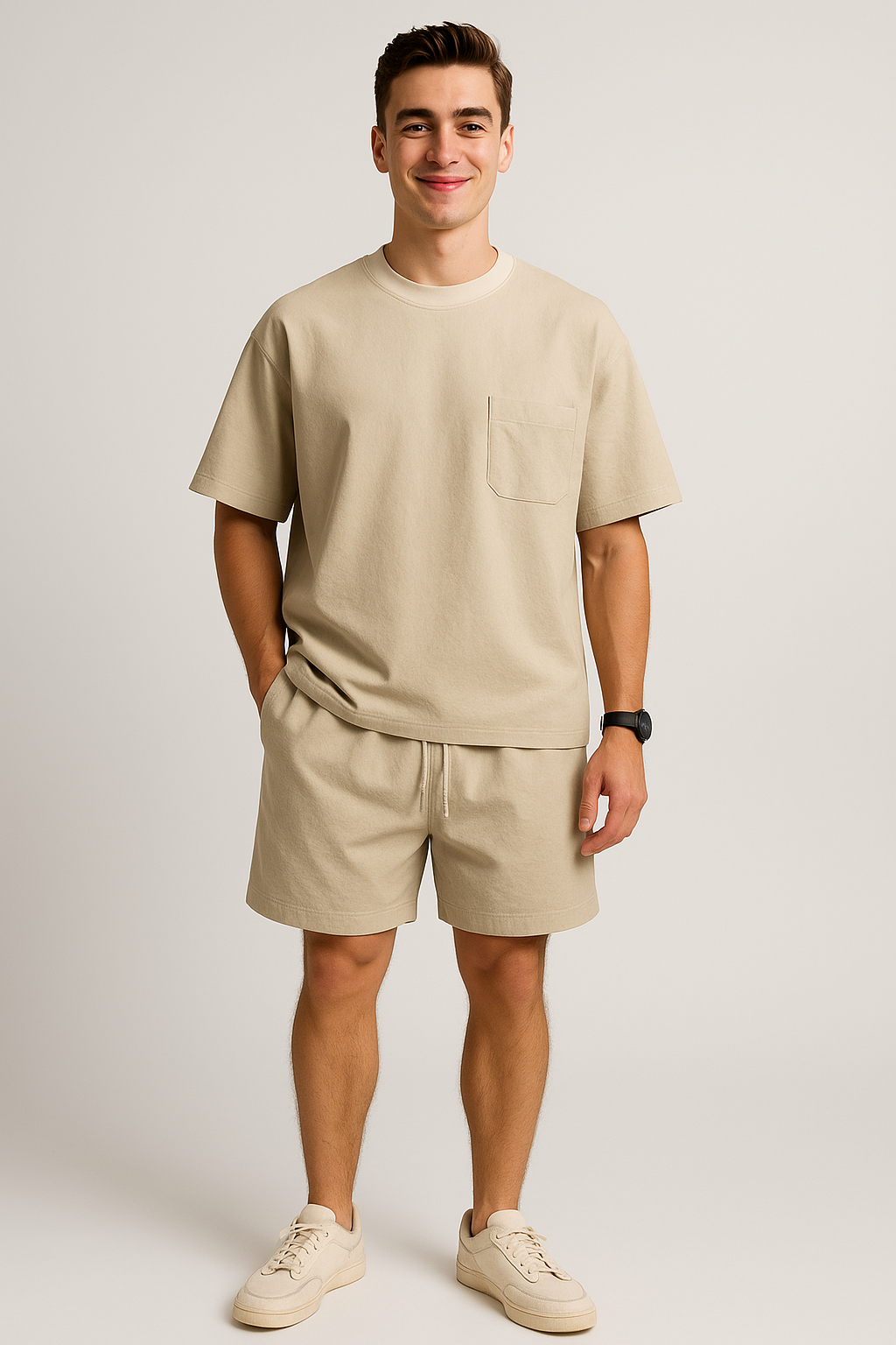 Men’s Classic Set for Summer Beige