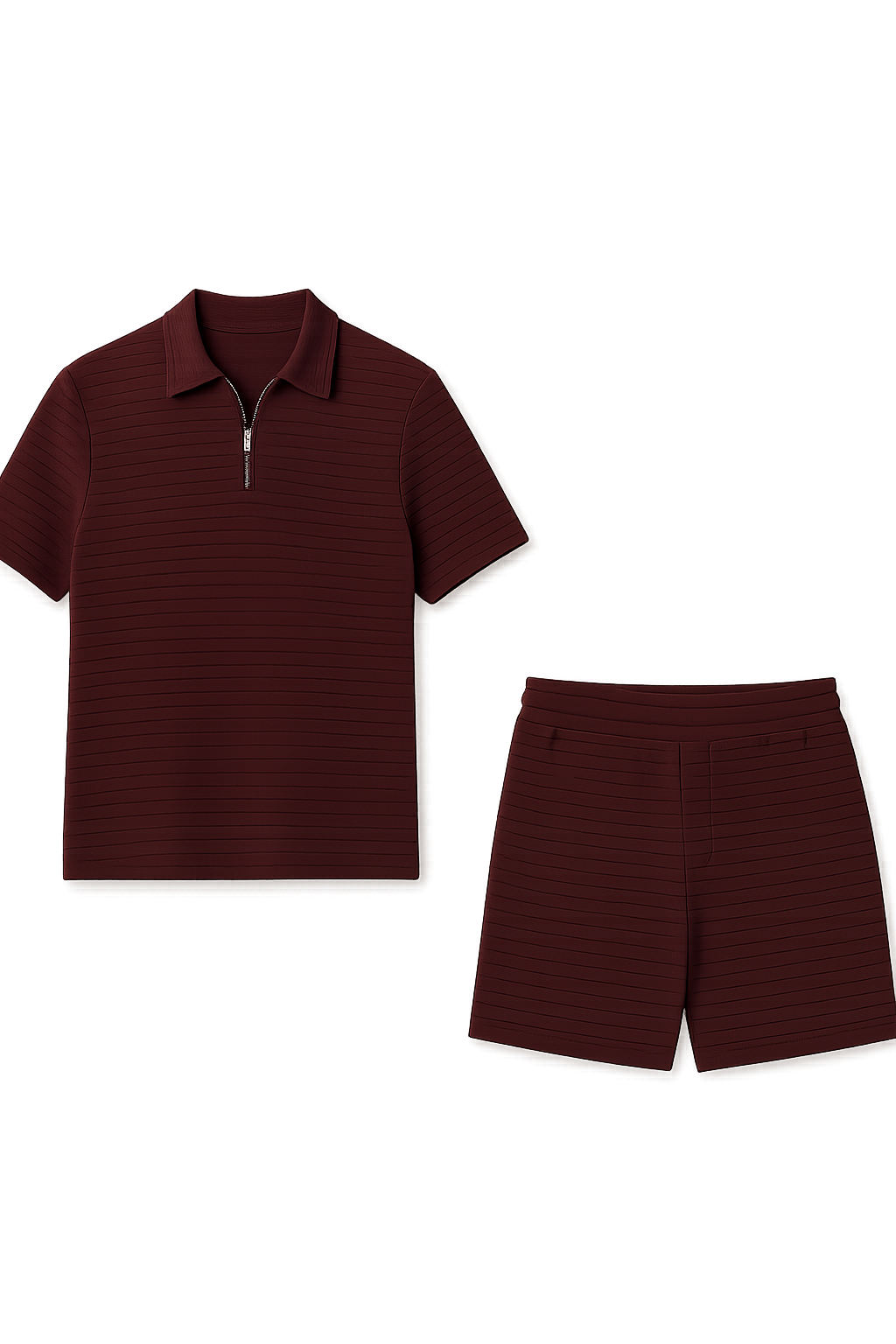 Trendy Men’s Summer Outfit - Wine Red