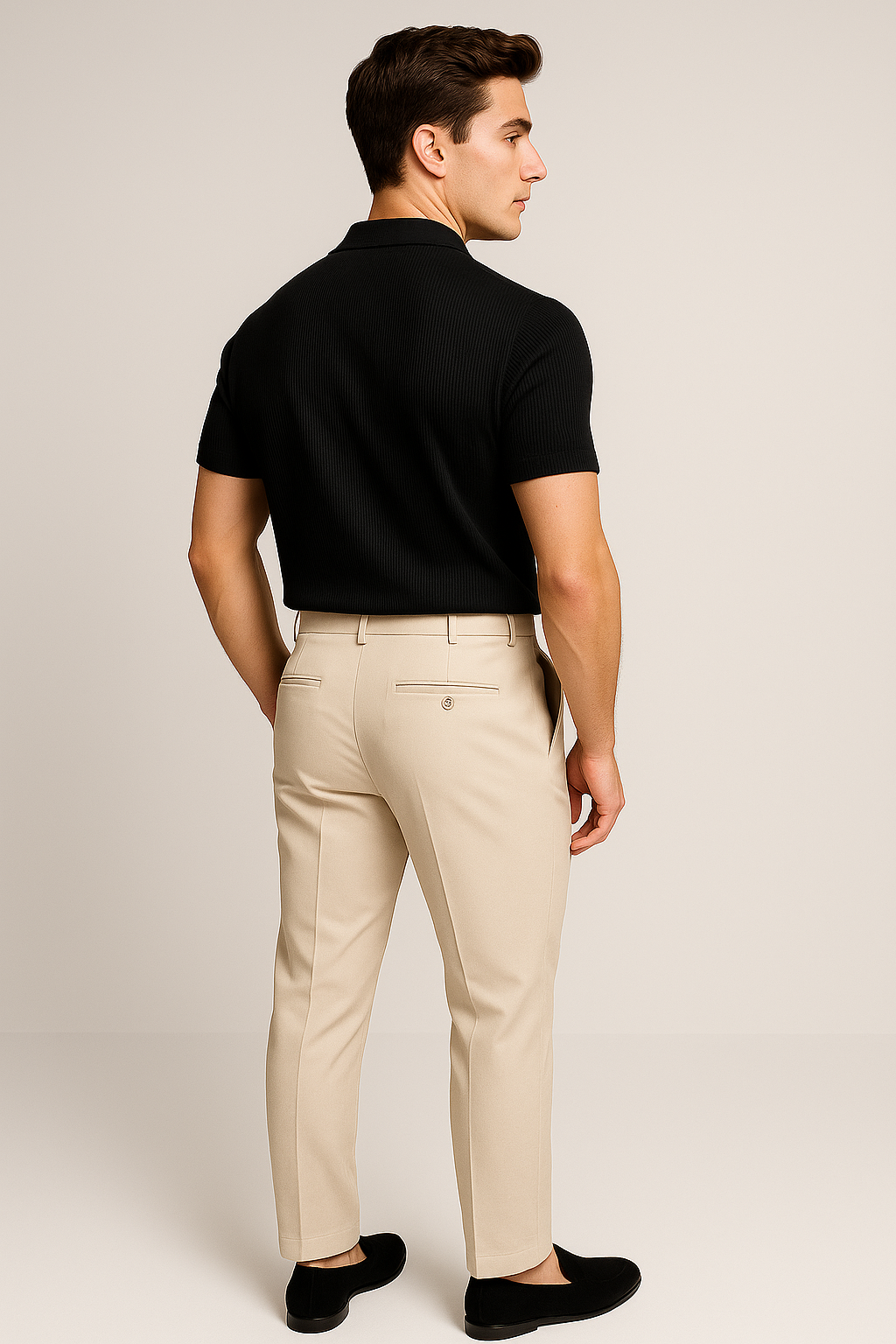 Trendy Men’s Casual Polo Shirt – Black