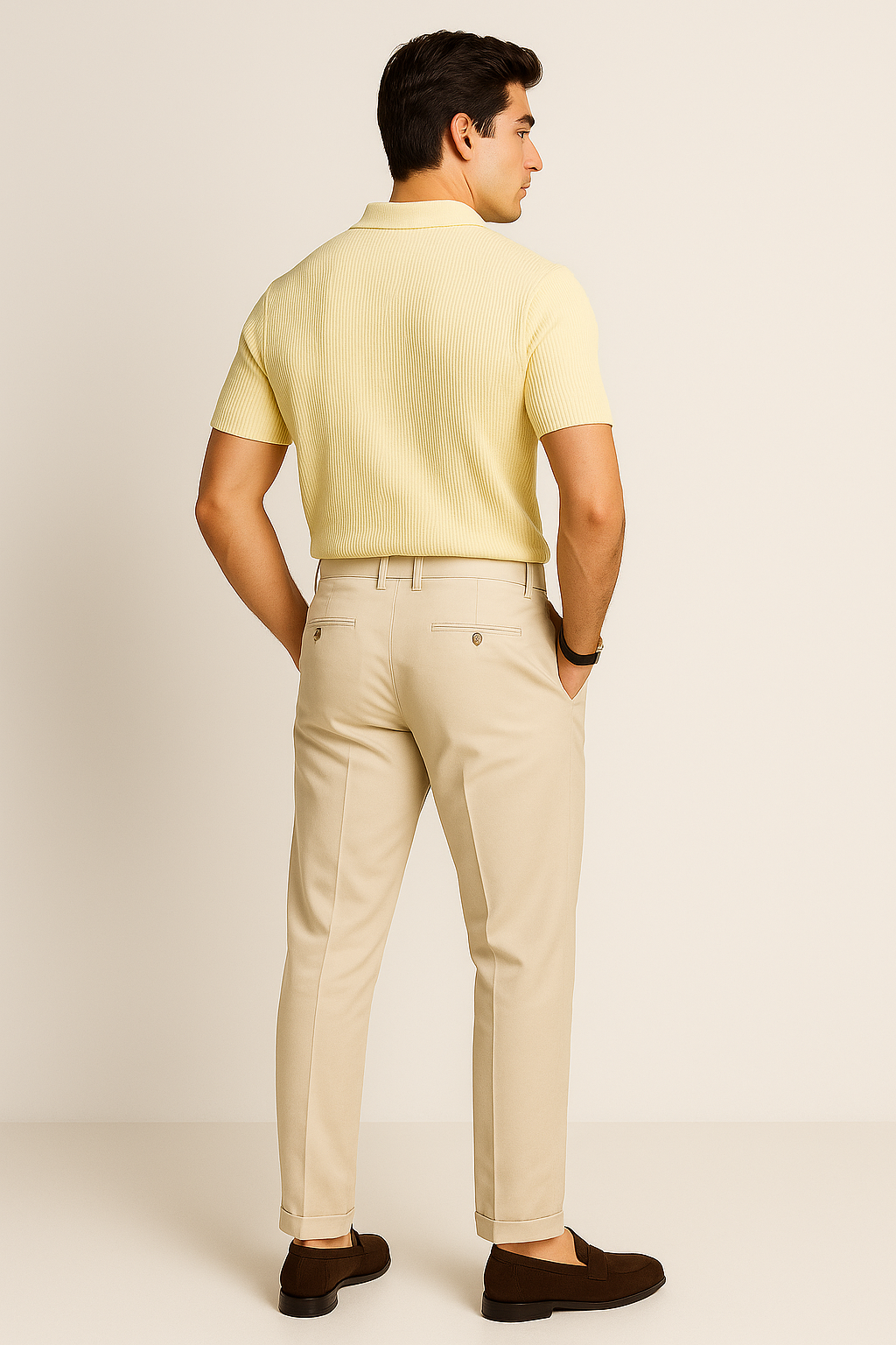Trendy Men’s Casual Polo Shirt – Khaki