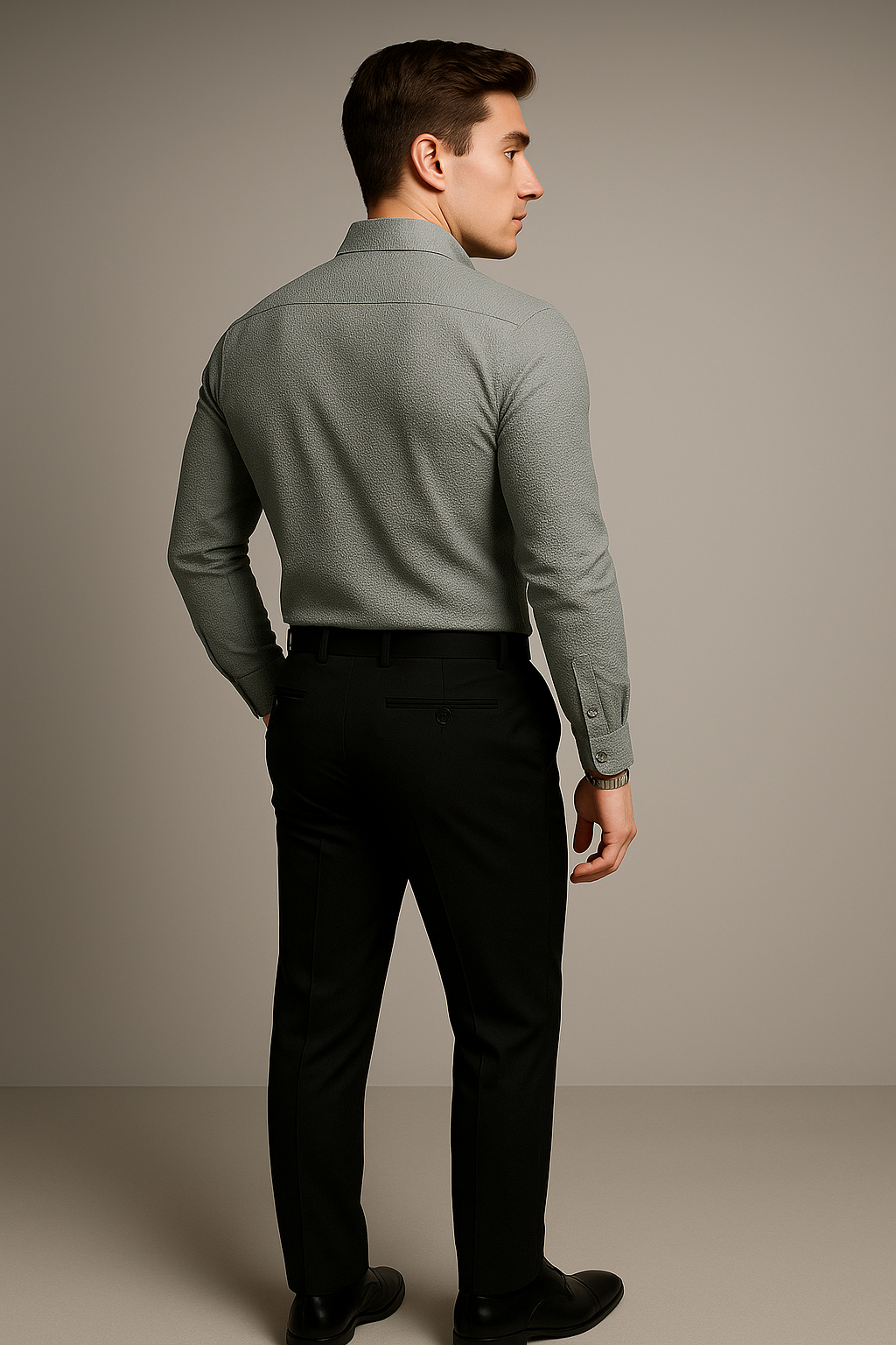 Business Men’s Classic Shirt – Light Gray