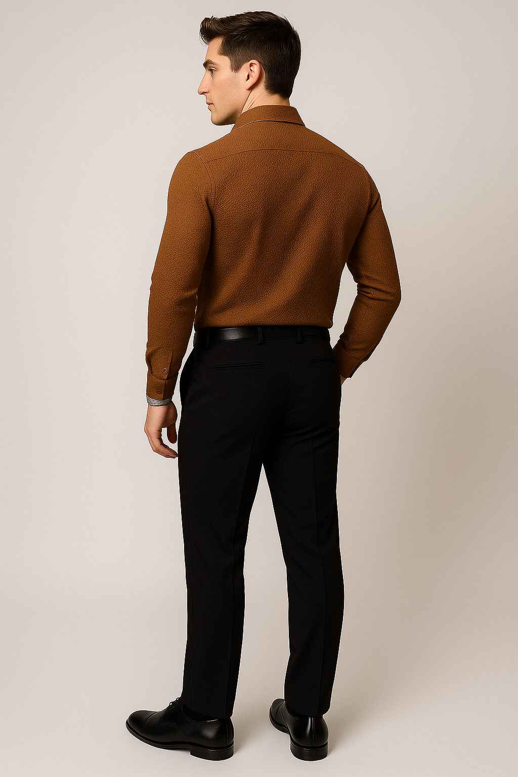 Business Men’s Classic Shirt – Brown