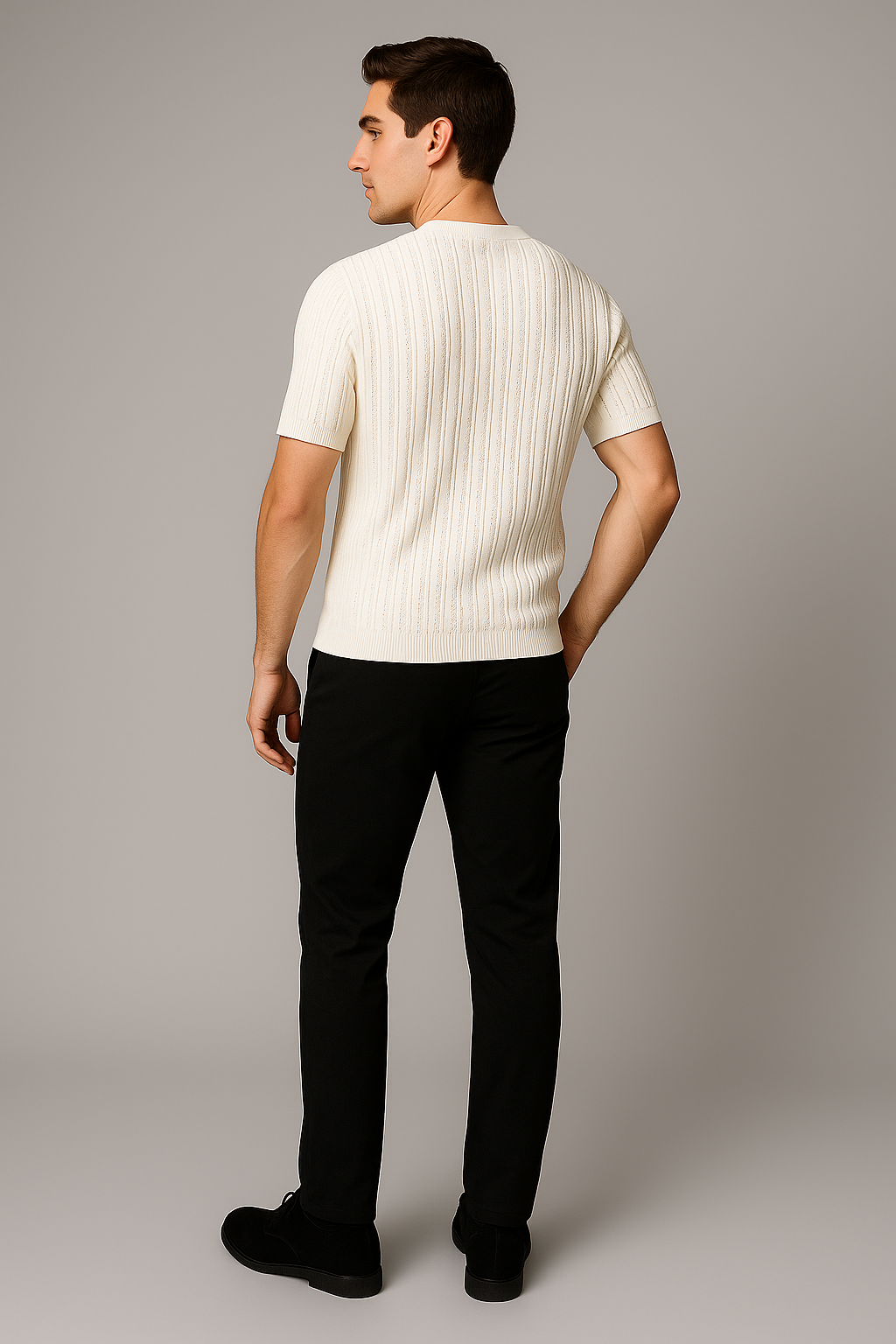 Classic Men's Short Sleeve Knit T-Shirt – White