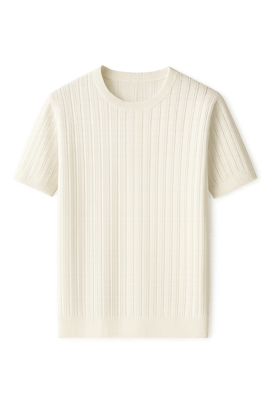 Classic Men's Short Sleeve Knit T-Shirt – White