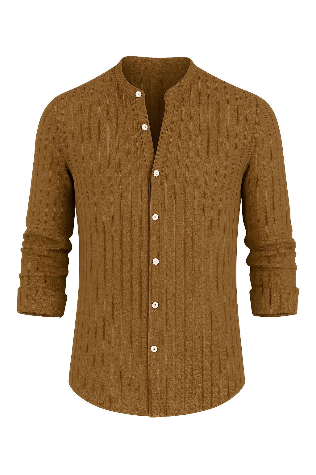Elegant Men's Short Sleeve Shirt – Dark Brown