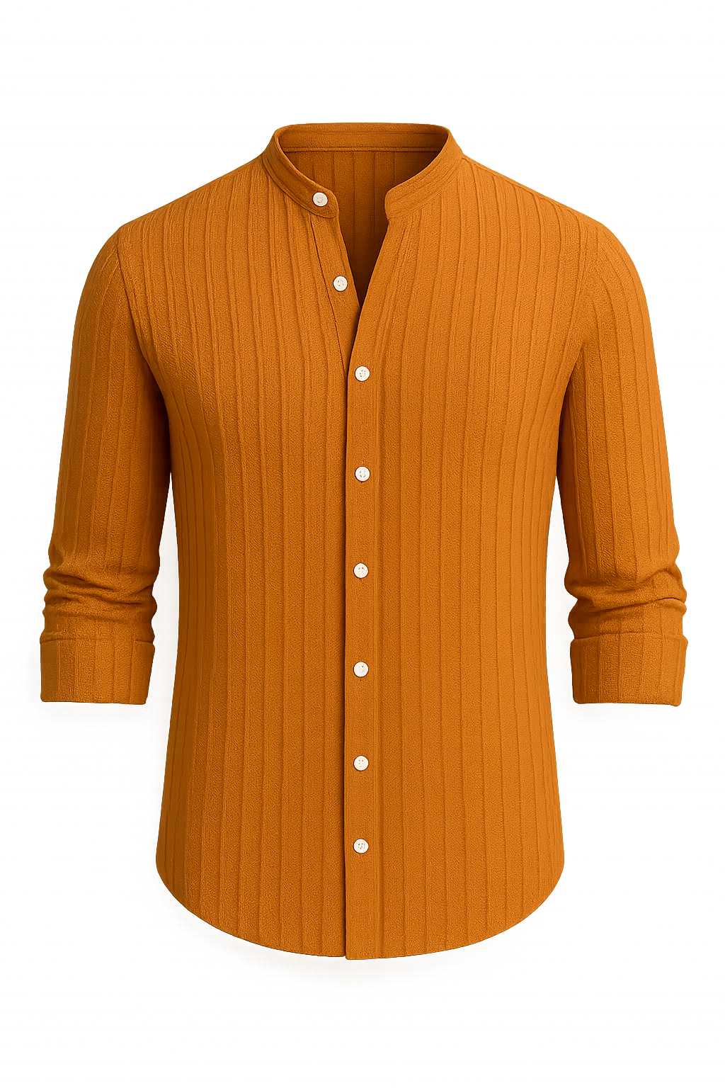 Elegant Men's Short Sleeve Shirt – Orange