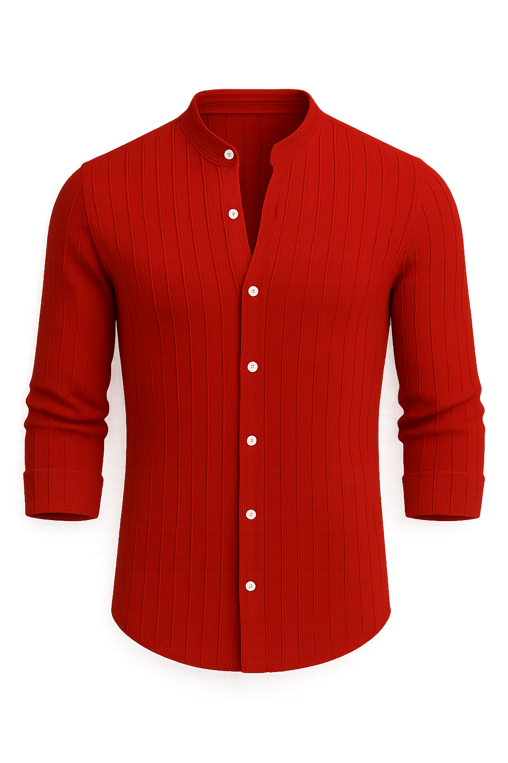 Elegant Men's Short Sleeve Shirt – Red
